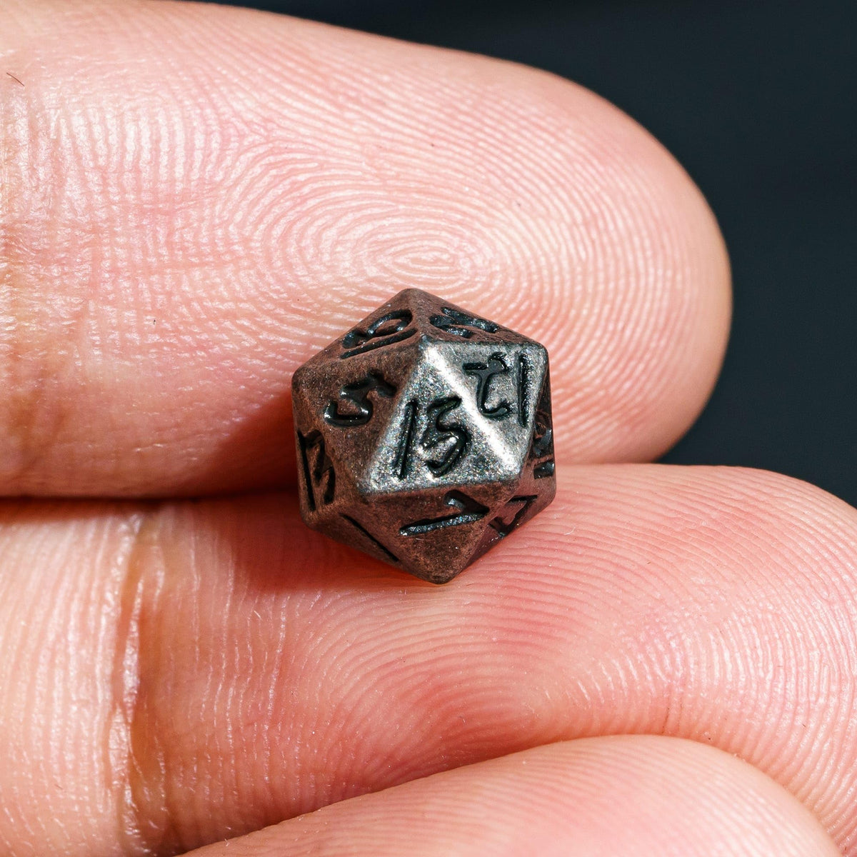 CRITALLIC Mini DND Dice Set with Rune Keychain Case – 7-Piece Metal Dice for D&D & TTRPGs
