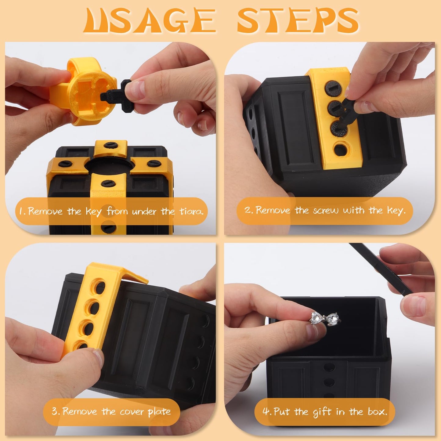 Critigulf Gag Gift Box – Funny Screw-Open Prank Box (Money & Card Holder, Black/Red)