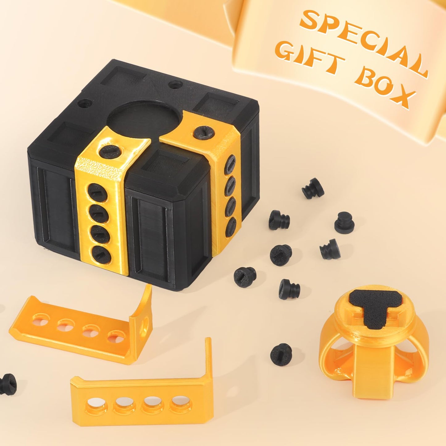 Critigulf Gag Gift Box – Funny Screw-Open Prank Box (Money & Card Holder, Black/Red)
