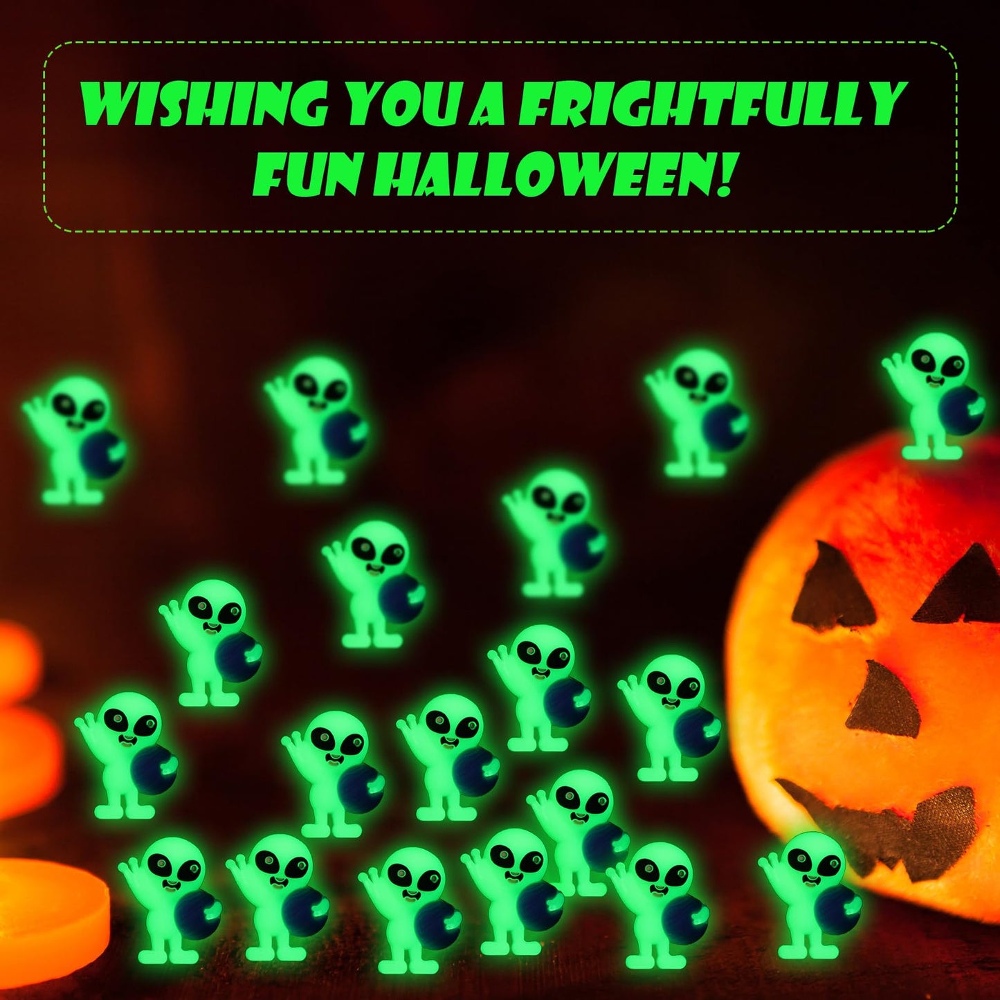 CroBlissful 25 Pcs Glow-in-the-Dark Mini Alien Figures – Luminous Space Party Favors & Fillers