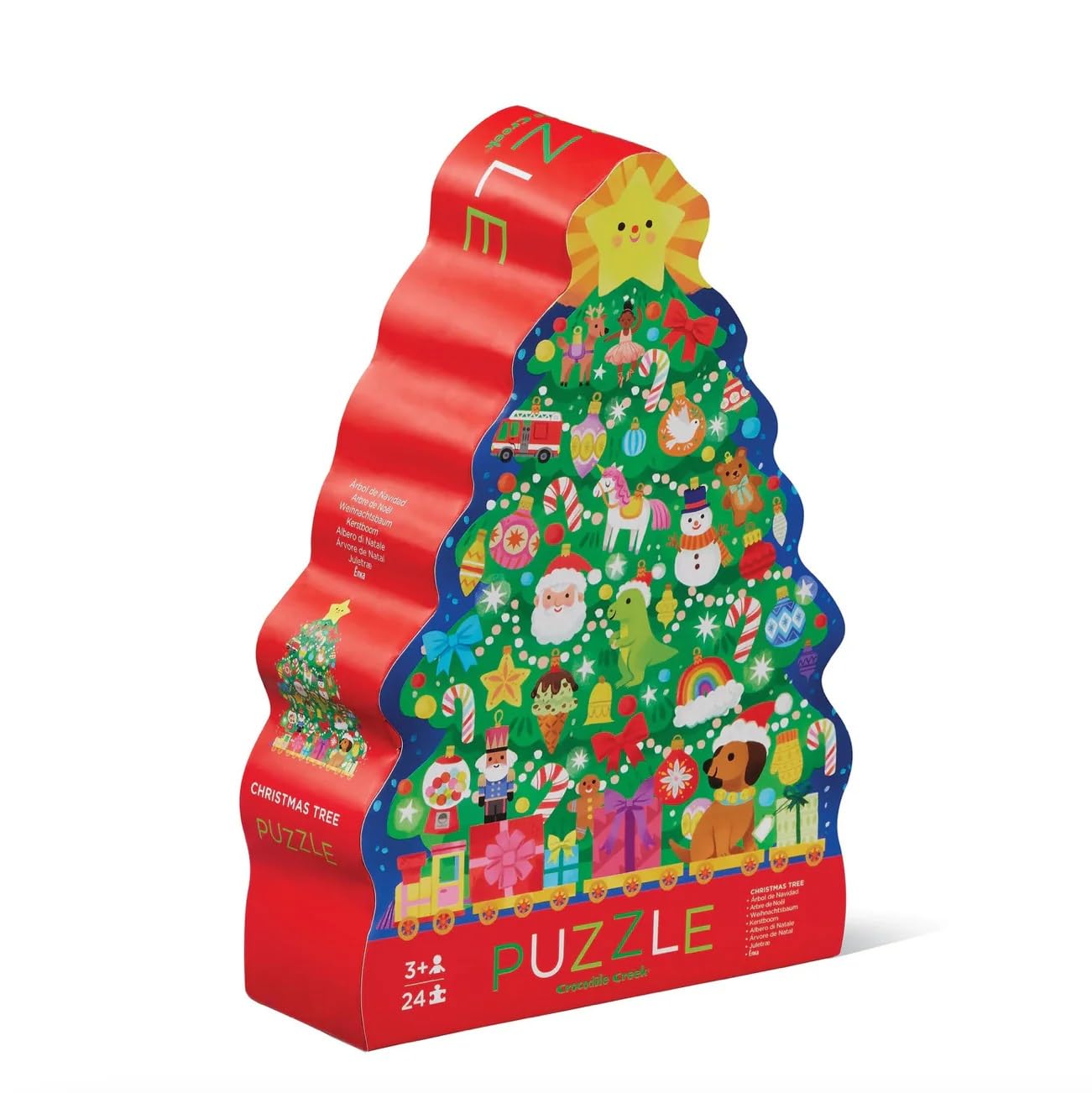 Crocodile Creek 24-Piece Christmas Tree Puzzle | Large Kids Floor Puzzle 20" x 16"