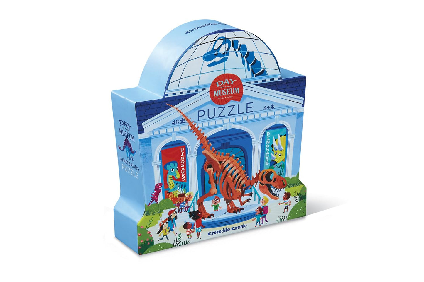 Crocodile Creek Above + Below 48-Piece Floor Puzzle – Day at The Dinosaur Museum, 18x24 Finished