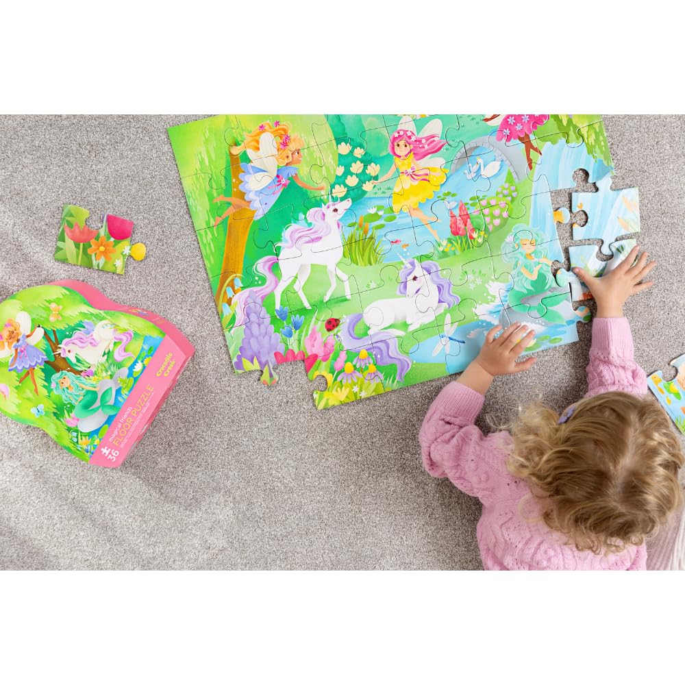Crocodile Creek 36-Piece Jigsaw Floor Puzzle – Magical Friends (Ages 3-5), 24x18 Finished