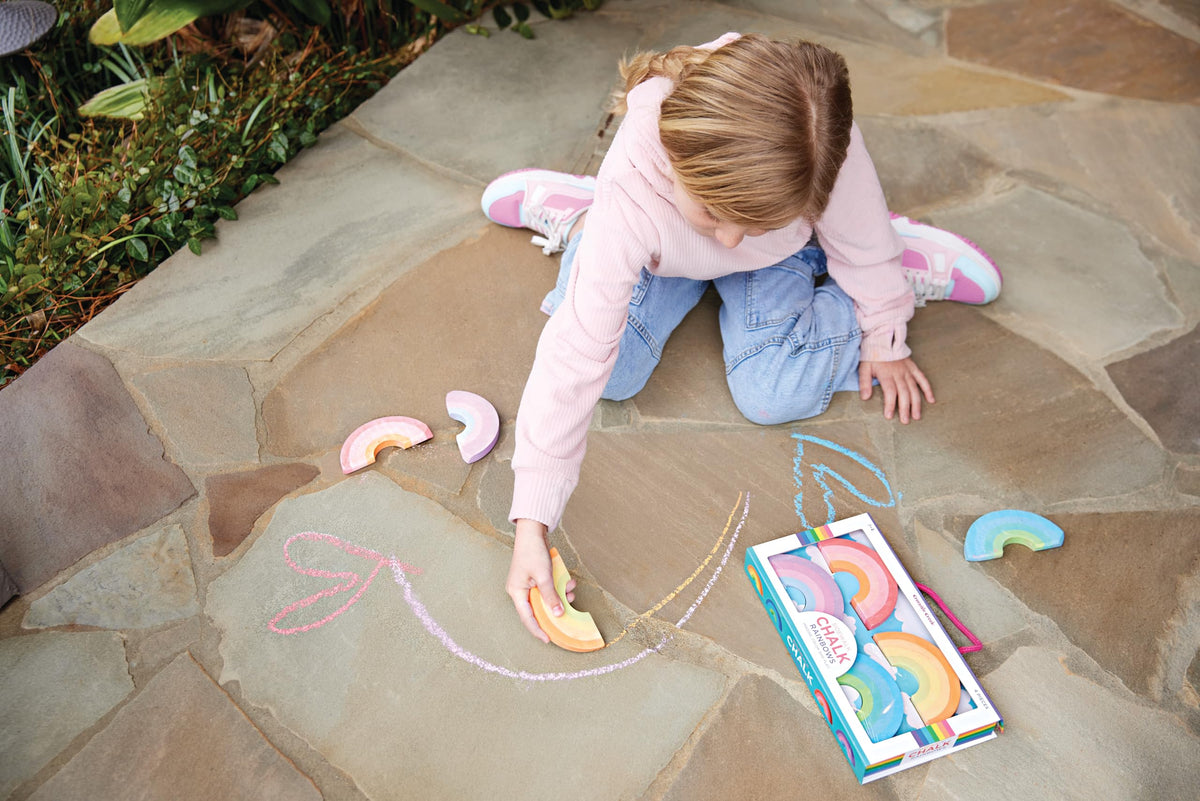 Crocodile Creek Ice Cream Sidewalk Chalk Set for Outdoor Play (Ages 3+) – 3 Chunky Chalk Pieces