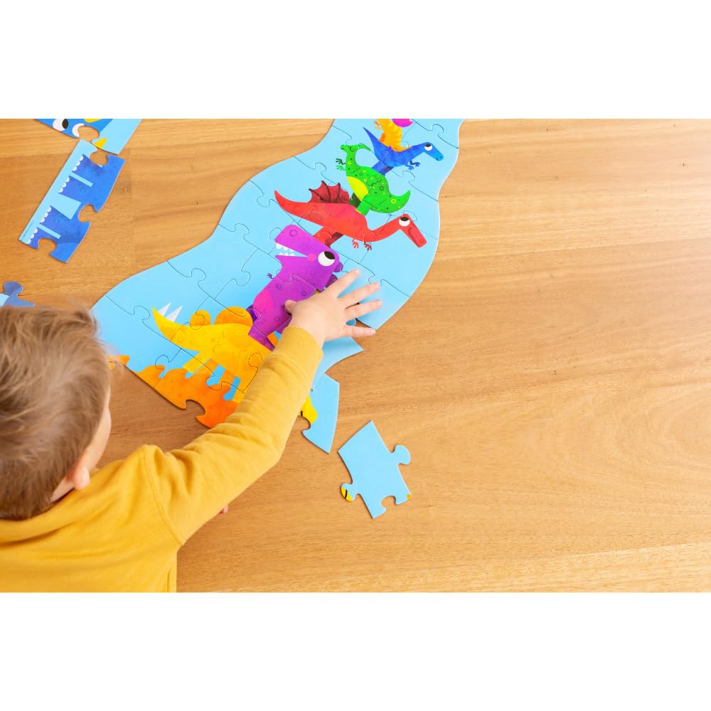 Crocodile Creek 30-Piece Dinosaur Tower Puzzle – Durable Carry Canister