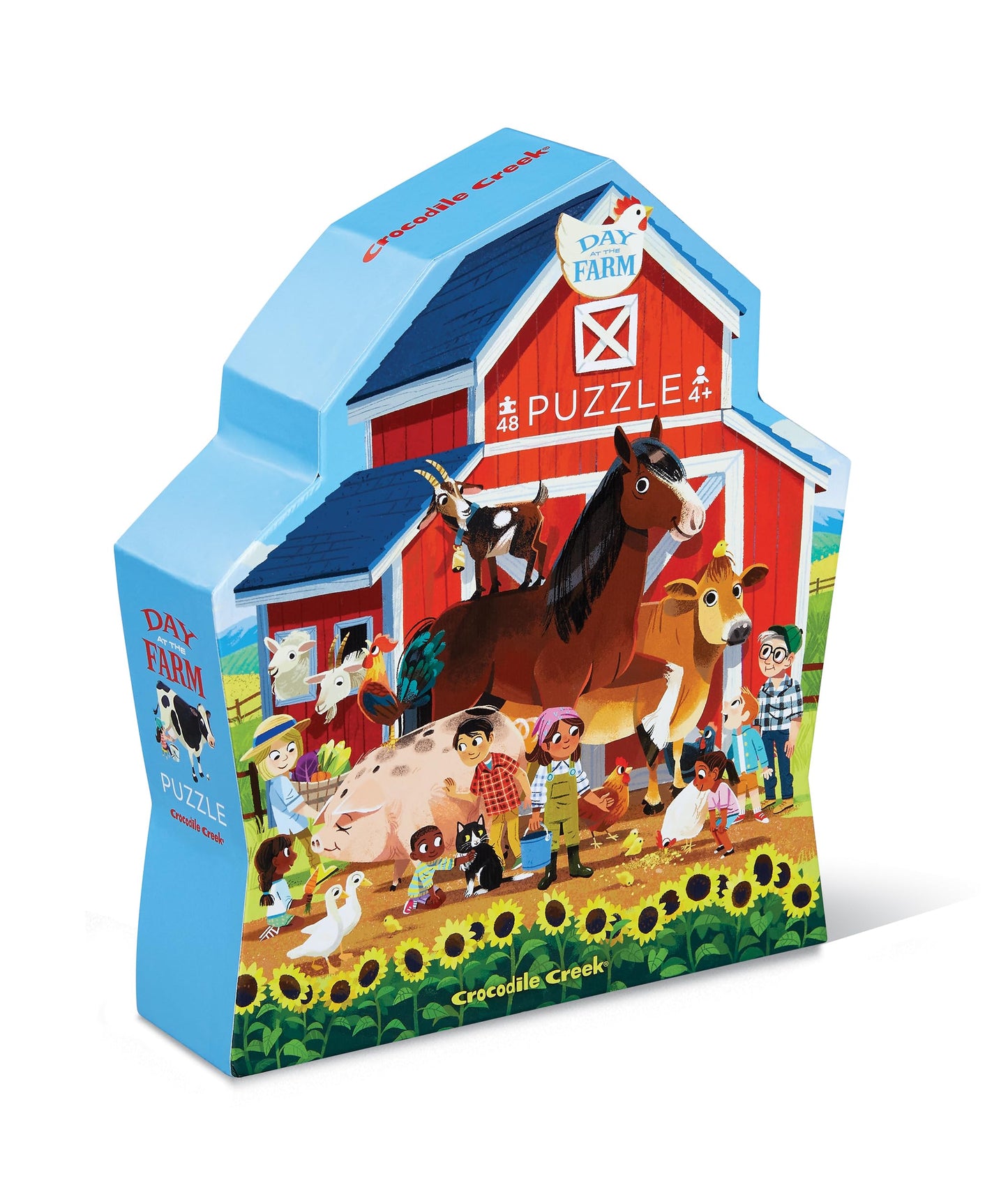 Crocodile Creek Day at The Farm 48-Piece Floor Puzzle – Eco-Friendly & Storage Box
