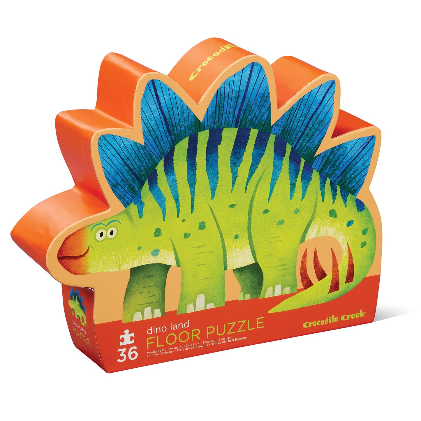 Crocodile Creek Dino Land 36-Piece Floor Puzzle for Kids 3-5 – Heavy-Duty Storage Box