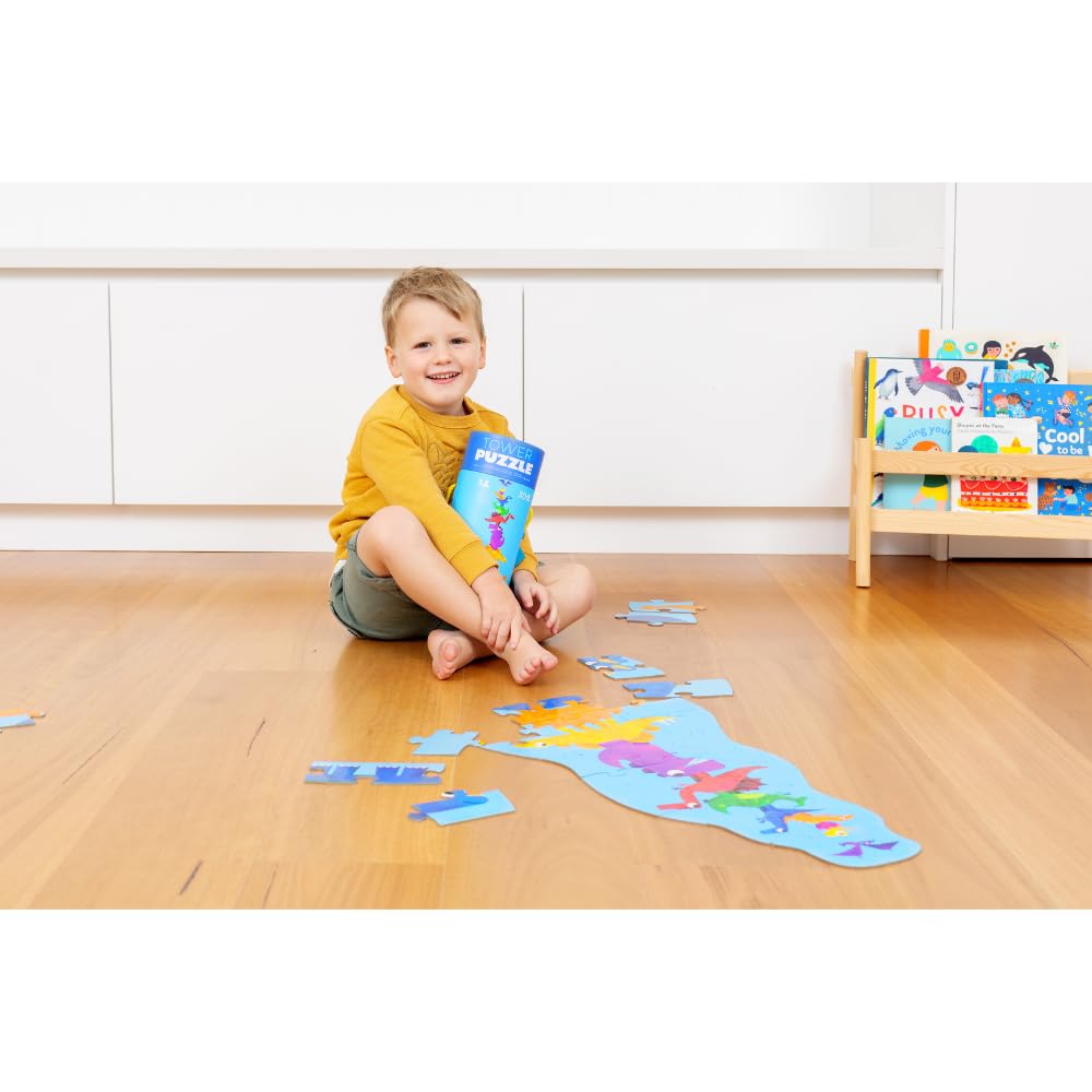 Crocodile Creek 30-Piece Dinosaur Tower Puzzle – Durable Carry Canister