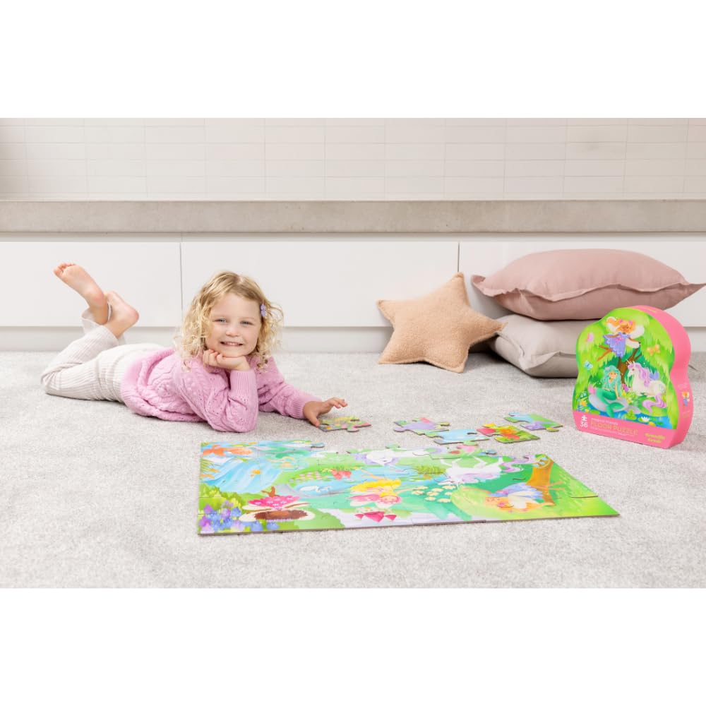 Crocodile Creek 36-Piece Jigsaw Floor Puzzle – Magical Friends (Ages 3-5), 24x18 Finished