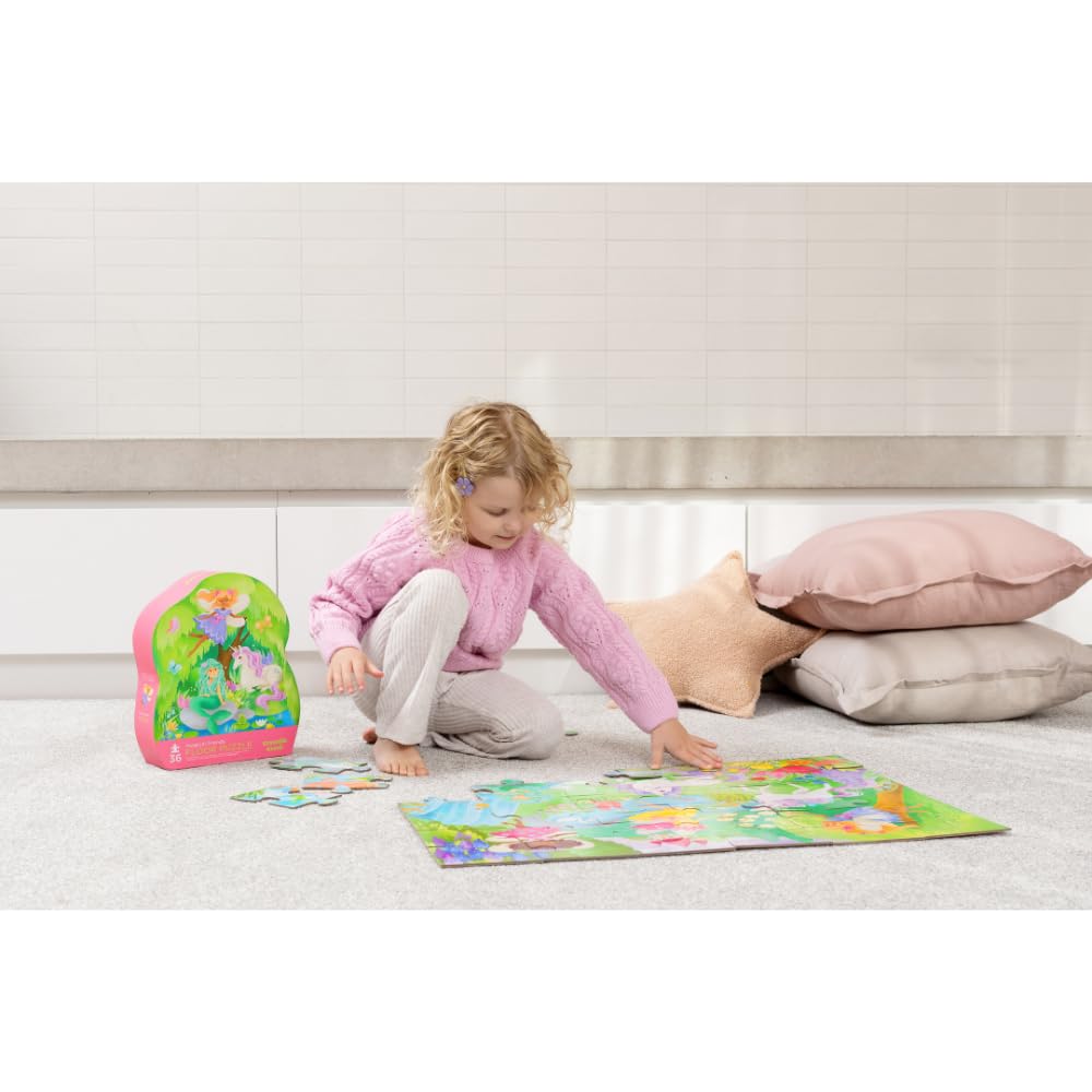 Crocodile Creek 36-Piece Jigsaw Floor Puzzle – Magical Friends (Ages 3-5), 24x18 Finished
