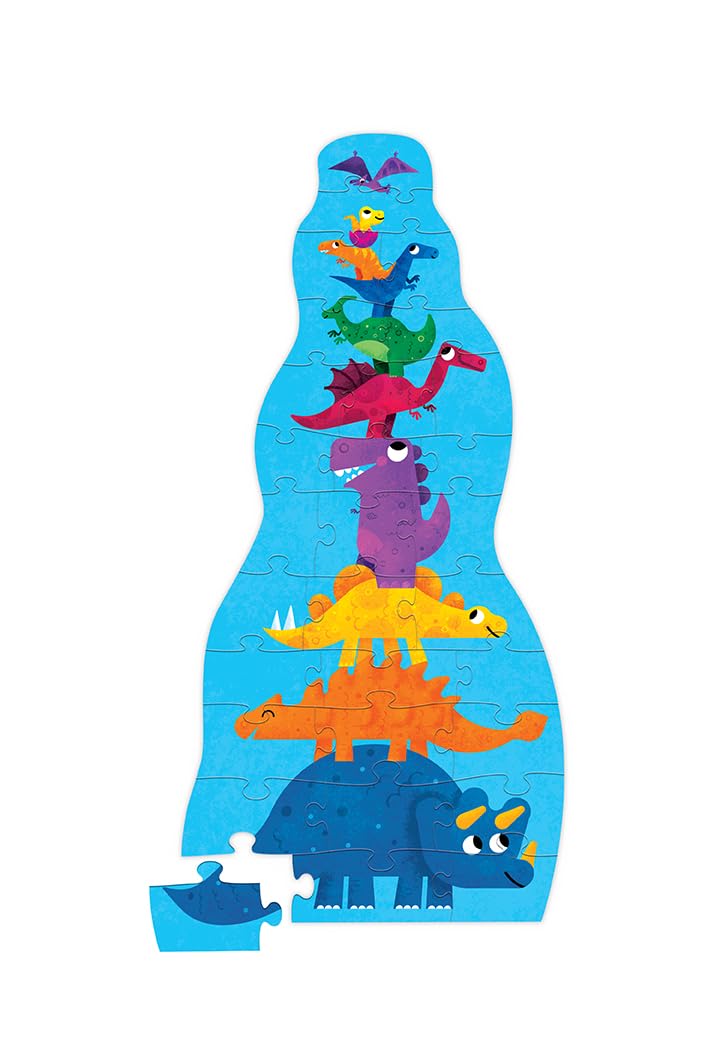 Crocodile Creek 30-Piece Dinosaur Tower Puzzle – Durable Carry Canister