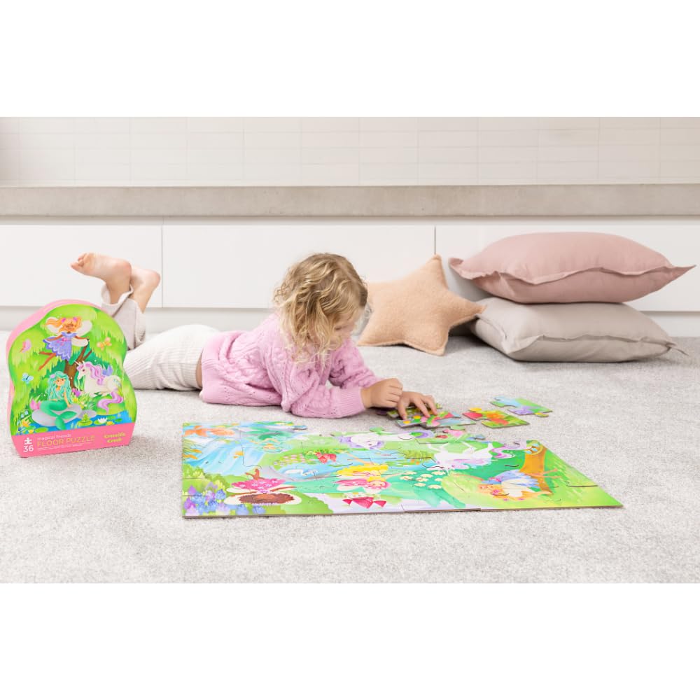 Crocodile Creek 36-Piece Jigsaw Floor Puzzle – Magical Friends (Ages 3-5), 24x18 Finished