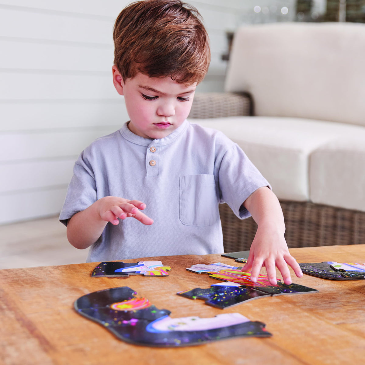 Crocodile Creek 12-Piece Mini Jigsaw Puzzle – Blast Off Floor Puzzle for Kids 2–4 and Up