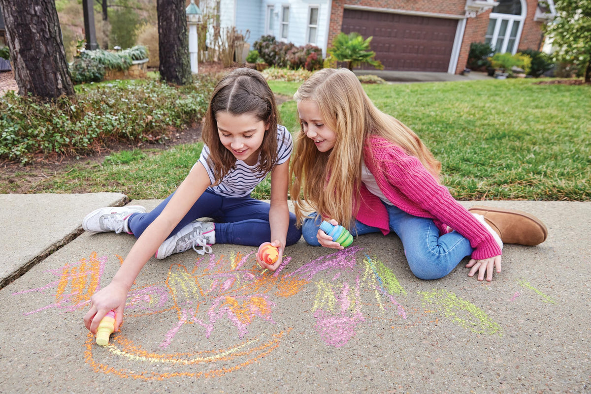 Crocodile Creek Ice Cream Sidewalk Chalk Set for Outdoor Play (Ages 3+) – 3 Chunky Chalk Pieces