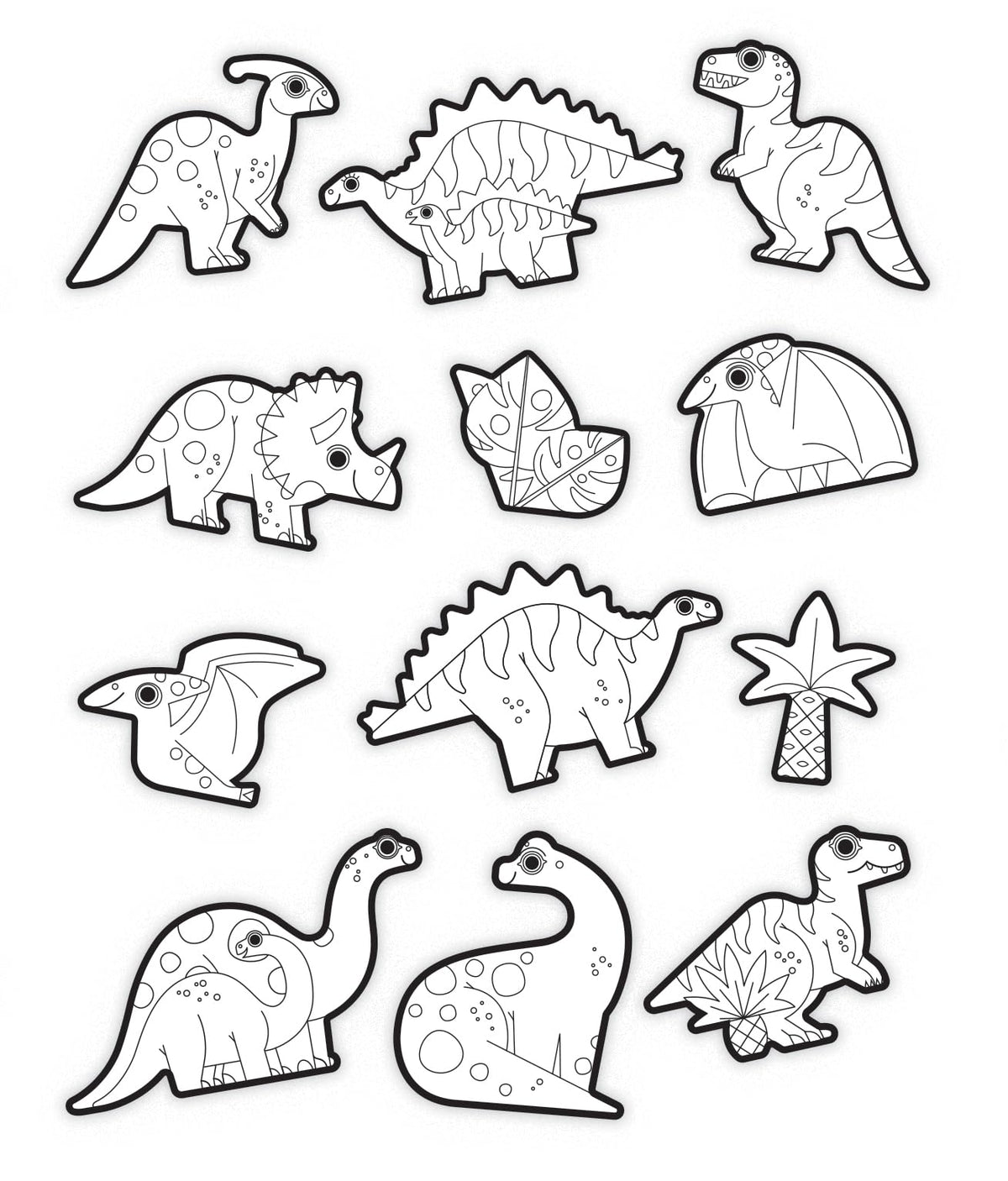 Crocodile Creek Coloring Stickers Set – Jumbo Dinosaurs Activity for Kids 3+ with 20 Stickers, Crayons & Giant Scene