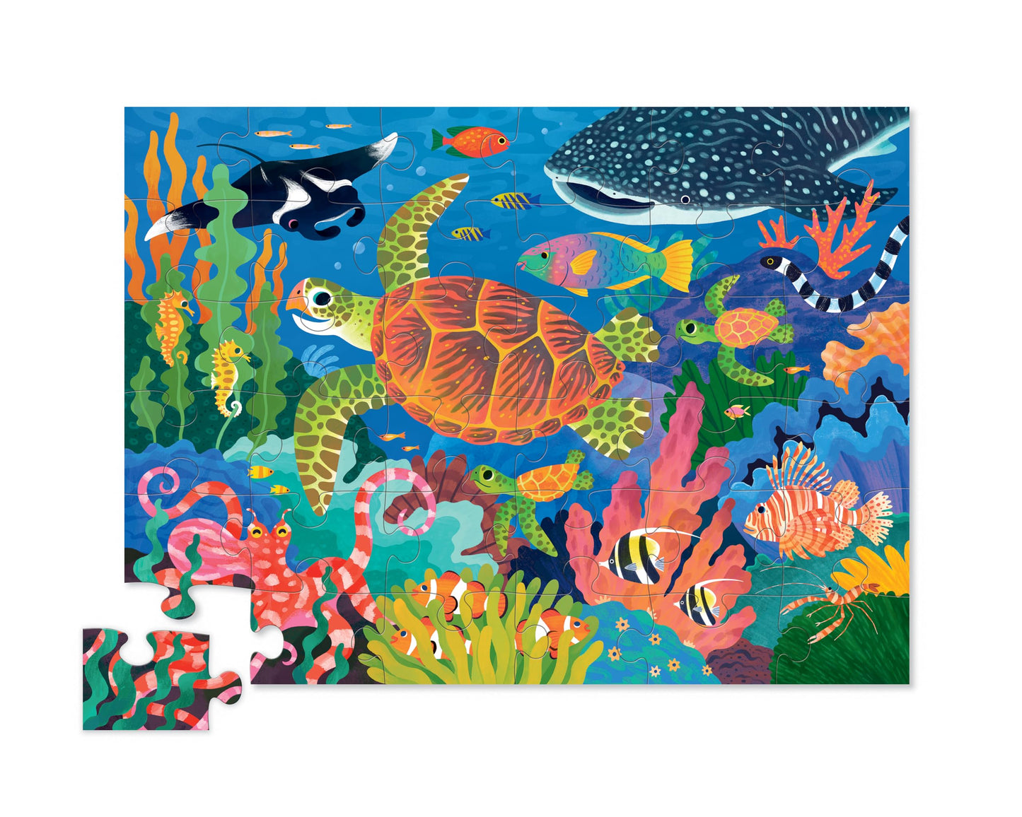 Crocodile Creek Sea Turtle Jigsaw Puzzle – 36 Pieces, 18x24 in, for Kids 3+