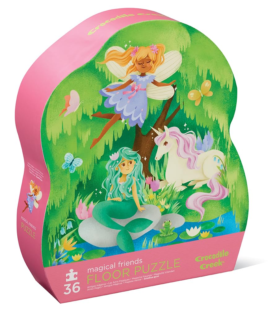 Crocodile Creek 36-Piece Jigsaw Floor Puzzle – Magical Friends (Ages 3-5), 24x18 Finished