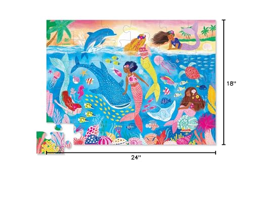 Crocodile Creek Mermaid Dreams 36-Piece Jigsaw Floor Puzzle for Kids – Finished 24 W x 18 H