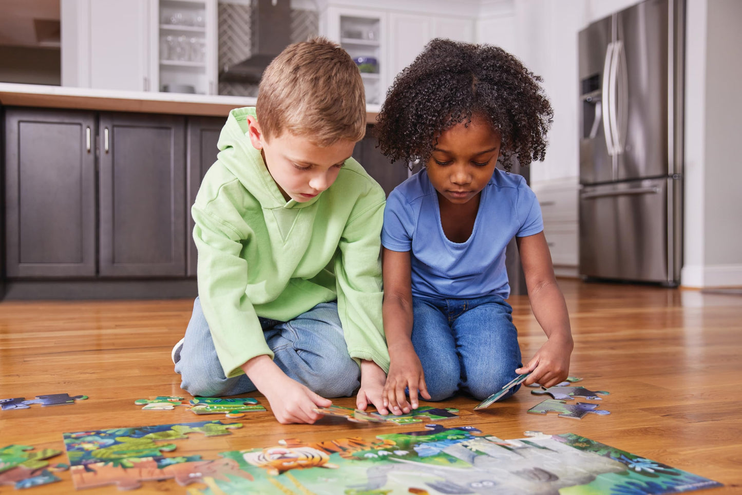 Crocodile Creek 36-Piece Floor Puzzle – All Aboard for Kids Ages 3-5 | Heavy-Duty Shaped Storage Box