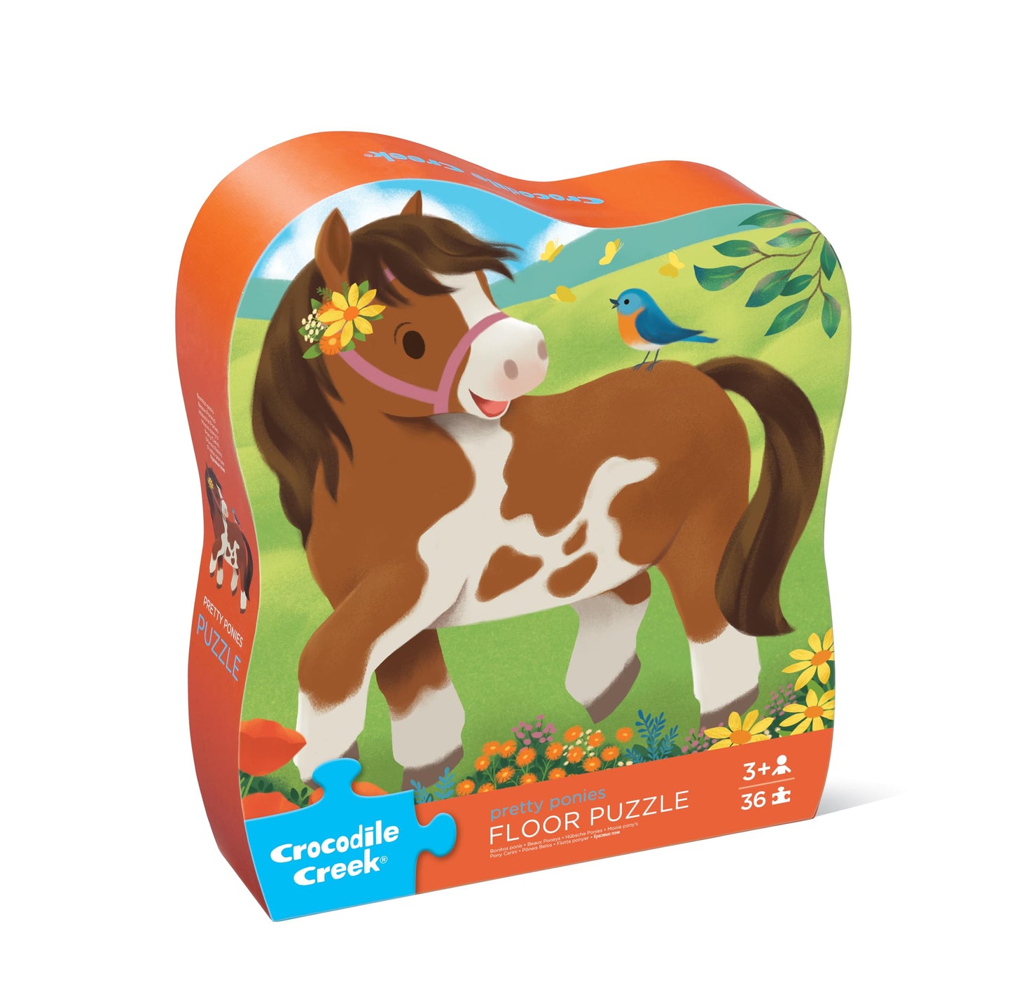 Crocodile Creek Jigsaw Puzzle 36-Piece Pretty Ponies, 18x24 Inches, Heavy-Duty Storage Box