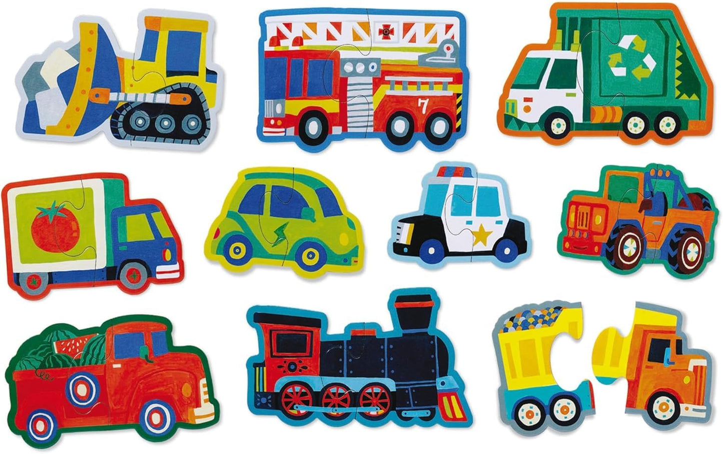 Crocodile Creek Puzzle for Kids 2-4 - Colorful Vehicles Design - 6x4