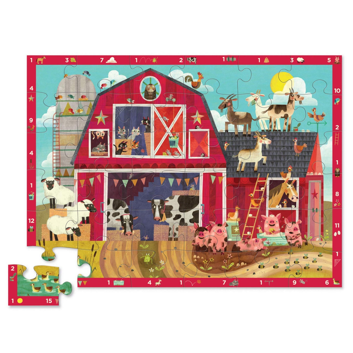 Crocodile Creek Barnyard 123 – 36-Piece Floor Puzzle for Kids 3+, 20 x 27 Inches