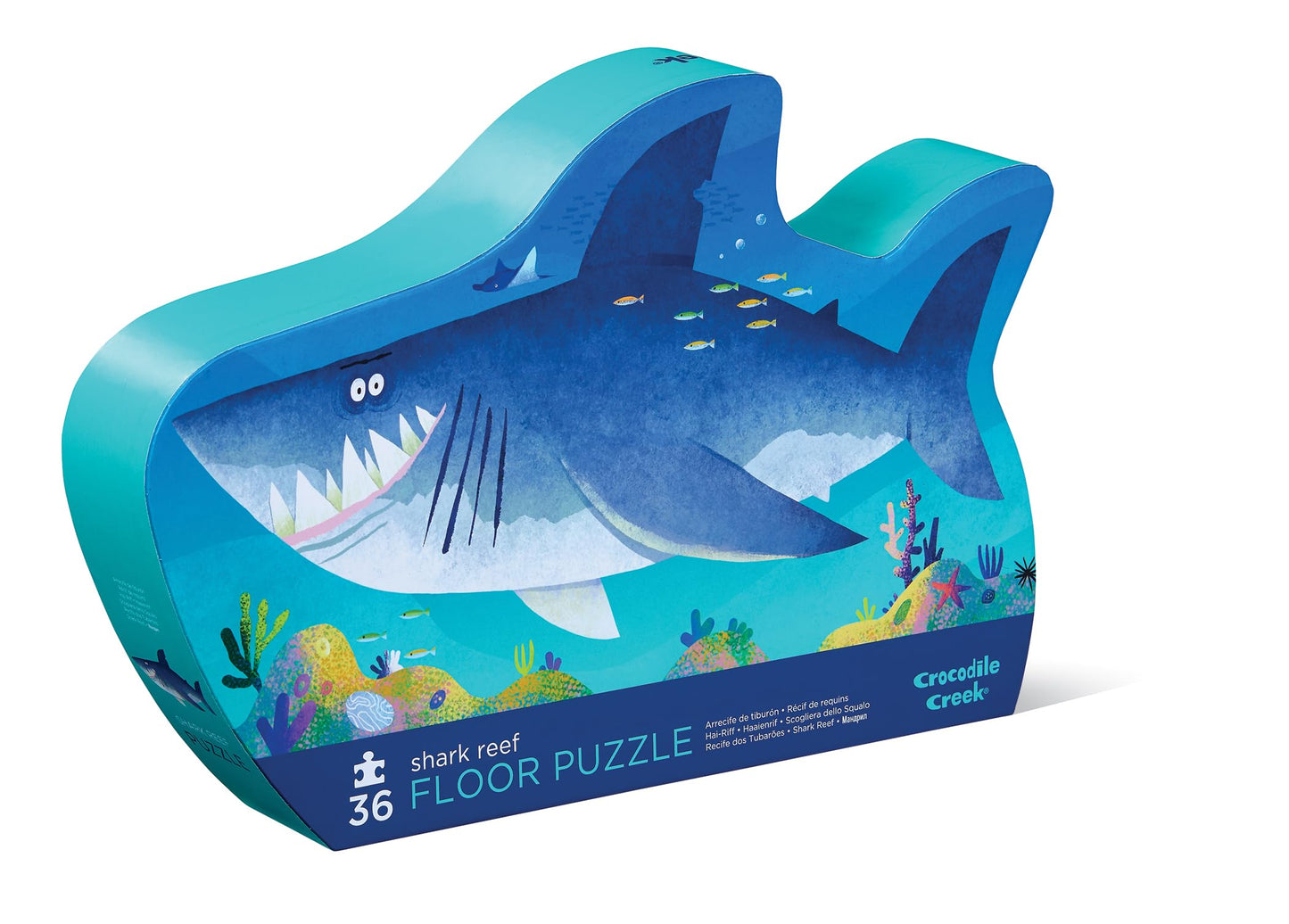 Crocodile Creek Shark Reef 36-Piece Floor Puzzle for Kids 3-5 – Durable 24 x 18 Finished Puzzle