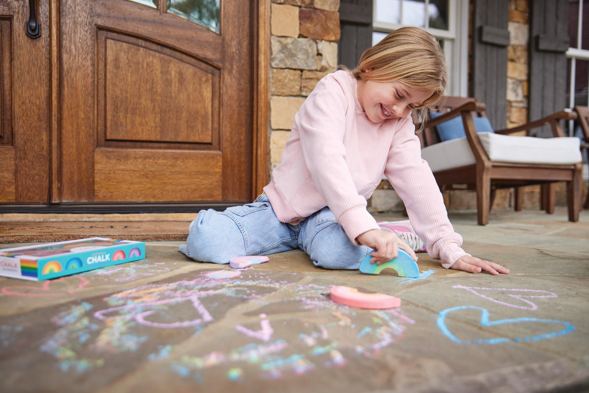 Crocodile Creek Ice Cream Sidewalk Chalk Set for Outdoor Play (Ages 3+) – 3 Chunky Chalk Pieces