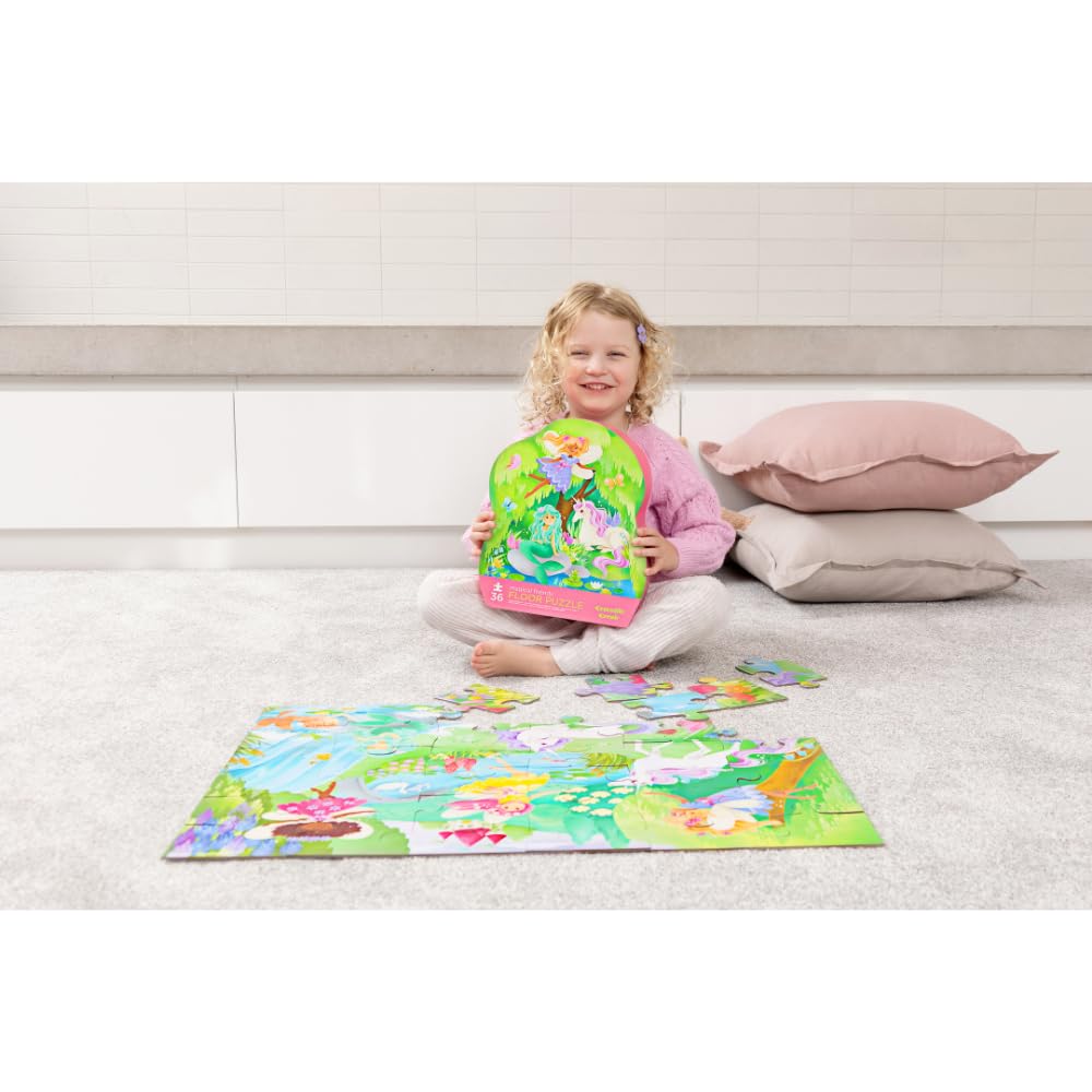 Crocodile Creek 36-Piece Jigsaw Floor Puzzle – Magical Friends (Ages 3-5), 24x18 Finished