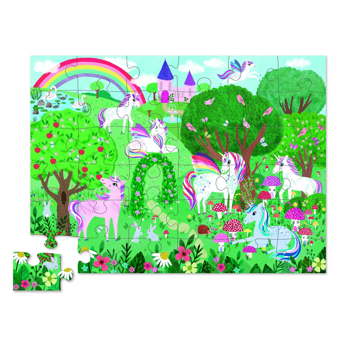 Crocodile Creek Unicorn Dreams 36-Piece Floor Puzzle – Finished 24x18-in
