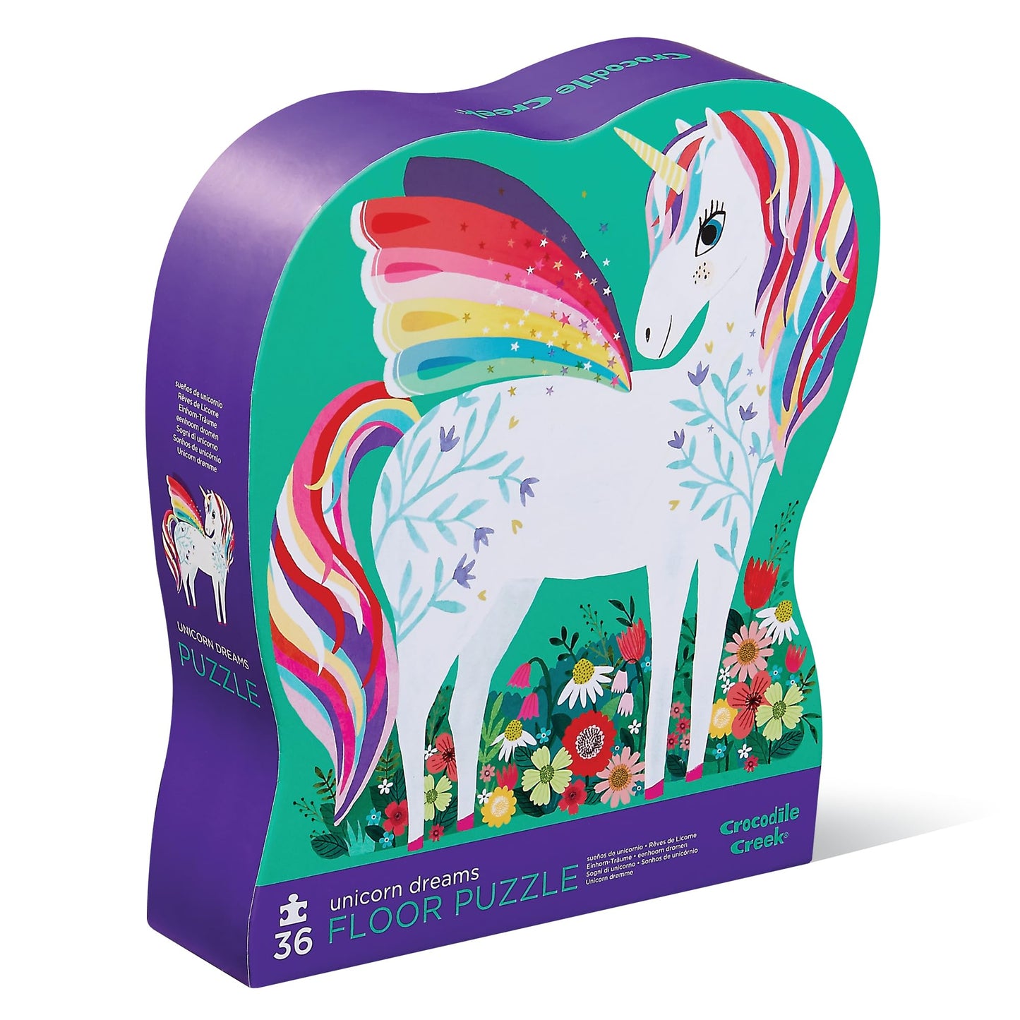 Crocodile Creek Unicorn Dreams 36-Piece Floor Puzzle – Finished 24x18-in