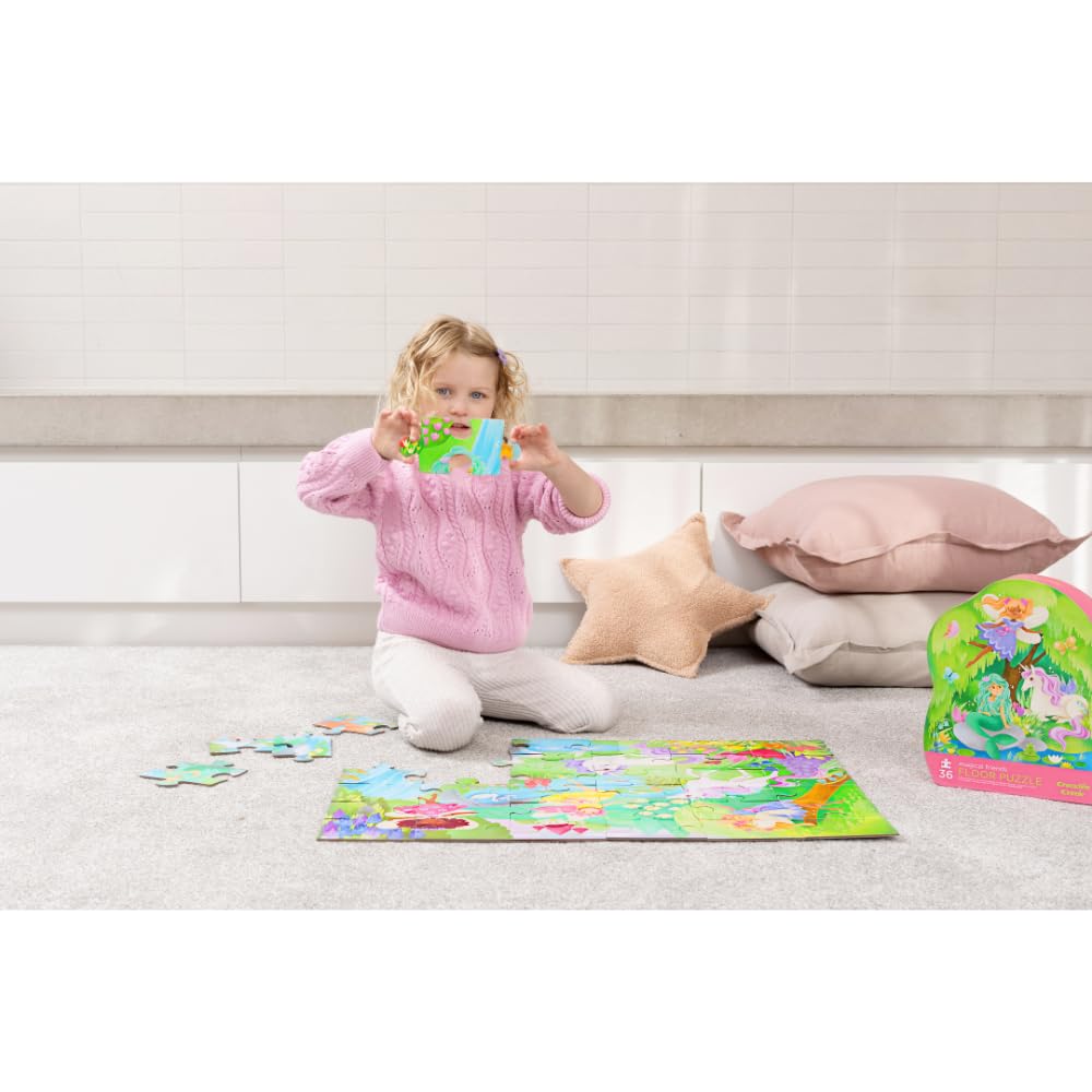 Crocodile Creek 36-Piece Jigsaw Floor Puzzle – Magical Friends (Ages 3-5), 24x18 Finished