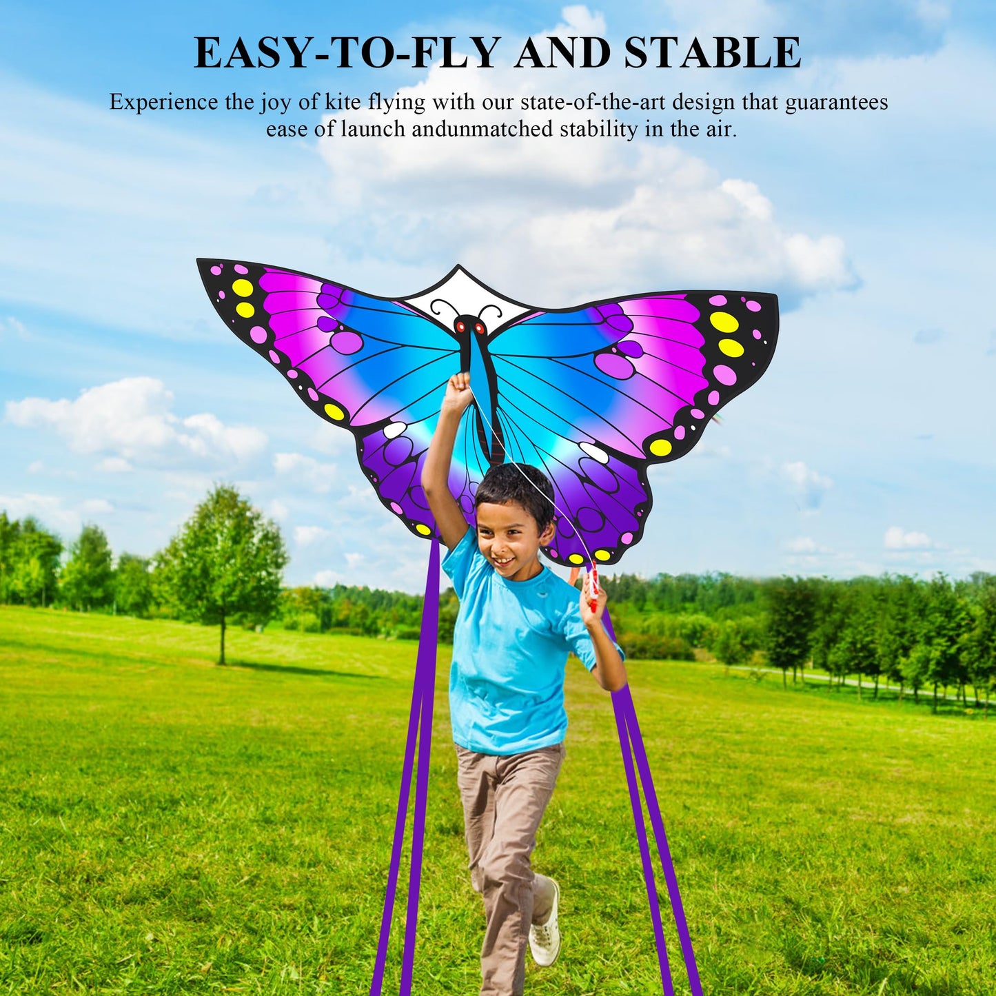 Crogift 3 Pack Kites for Kids – Delta, Butterfly & Red Octopus