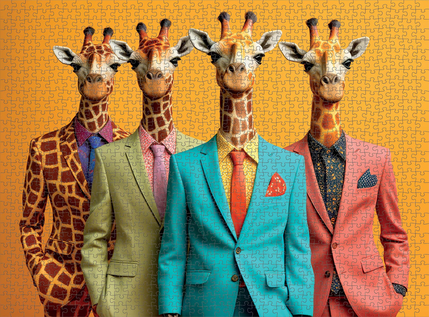 Cross & Glory: The Fab Four Giraffes 1000-Piece Puzzle for Adults | Unique Artwork