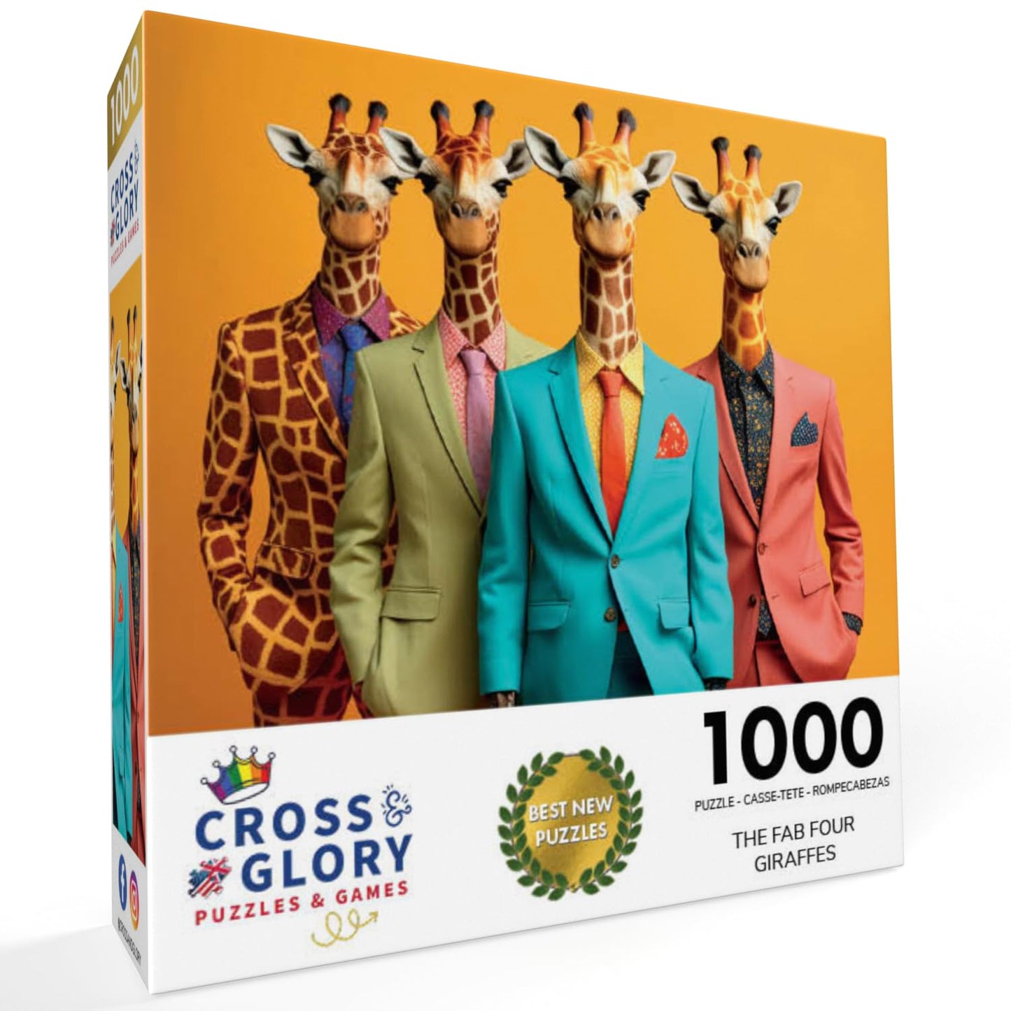 Cross & Glory: The Fab Four Giraffes 1000-Piece Puzzle for Adults | Unique Artwork