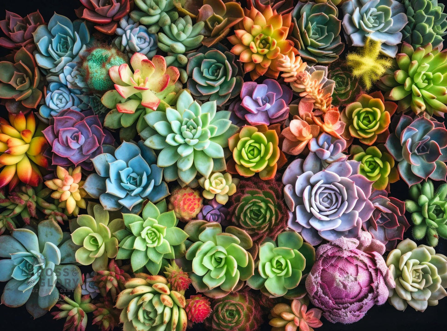 Cross & Glory Succulent Symphony 1000-Piece Puzzle for Adults | Premium Colorful Artwork