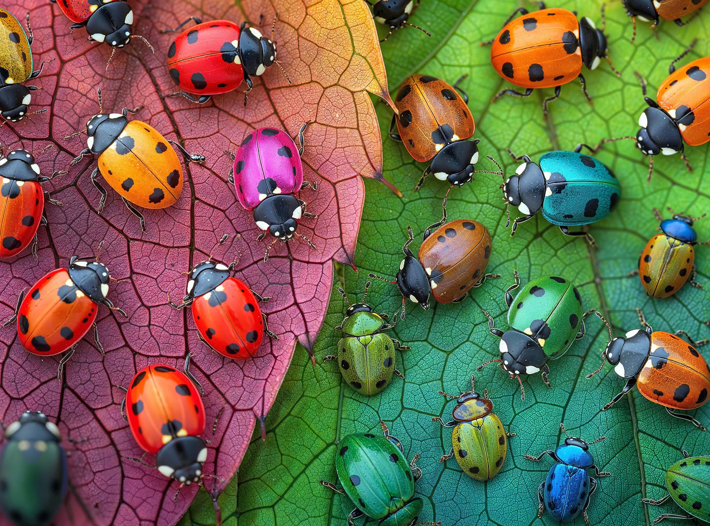 Cross & Glory The Ladybug Rainbow - 1000 Piece Jigsaw Puzzle for Adults | Vibrant Nature Puzzle
