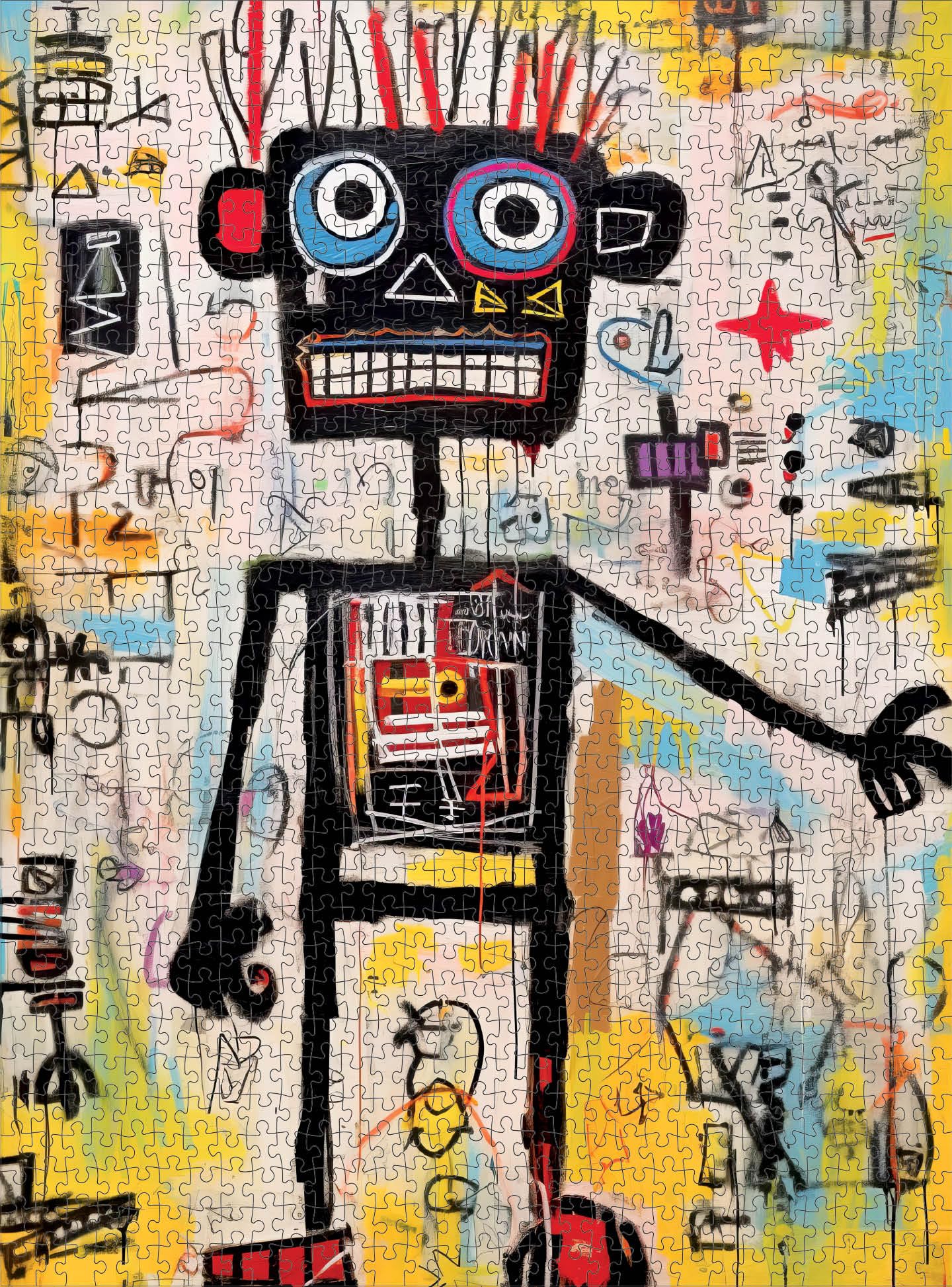 Cross & Glory Neon Robot Rhapsody - 1000-Piece Puzzle for Adults | Premium Colors