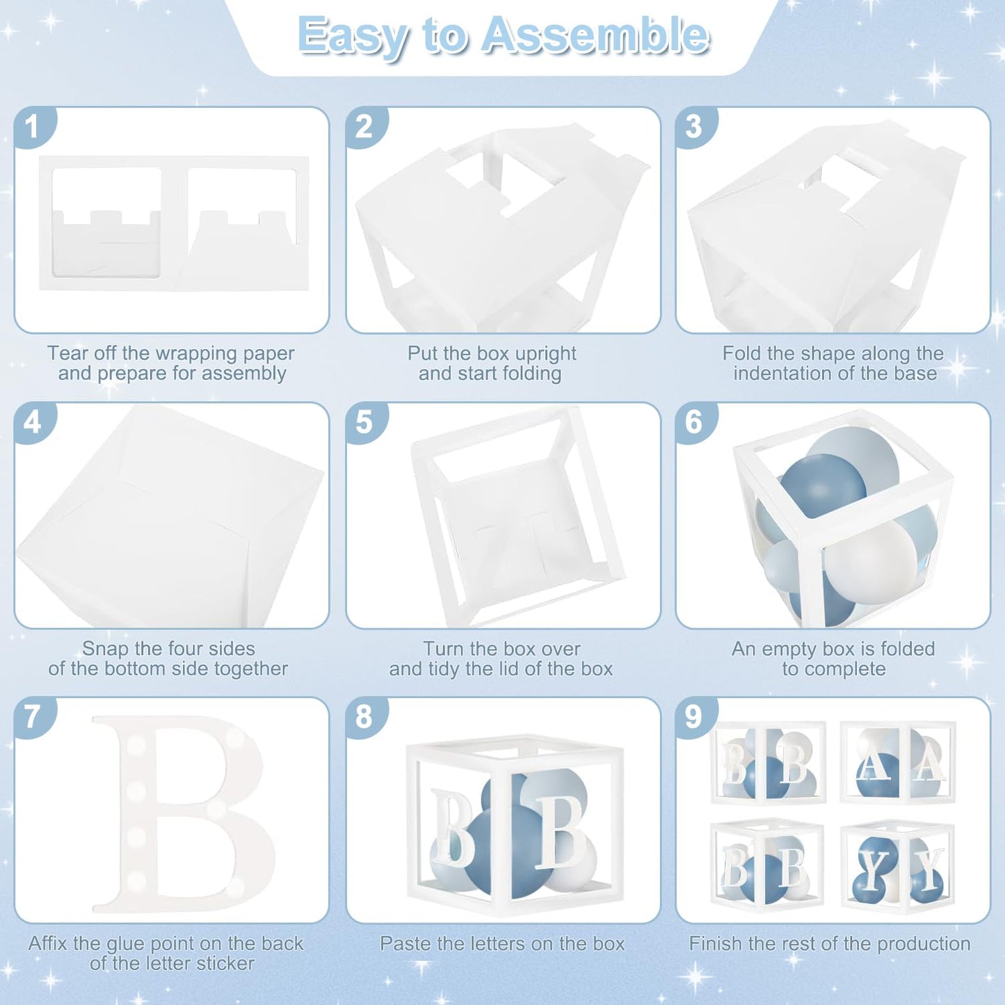 CROSSFINGERS Dusty Blue Balloon Arch Kit — 132Pcs Baby Shower Decor for Boy