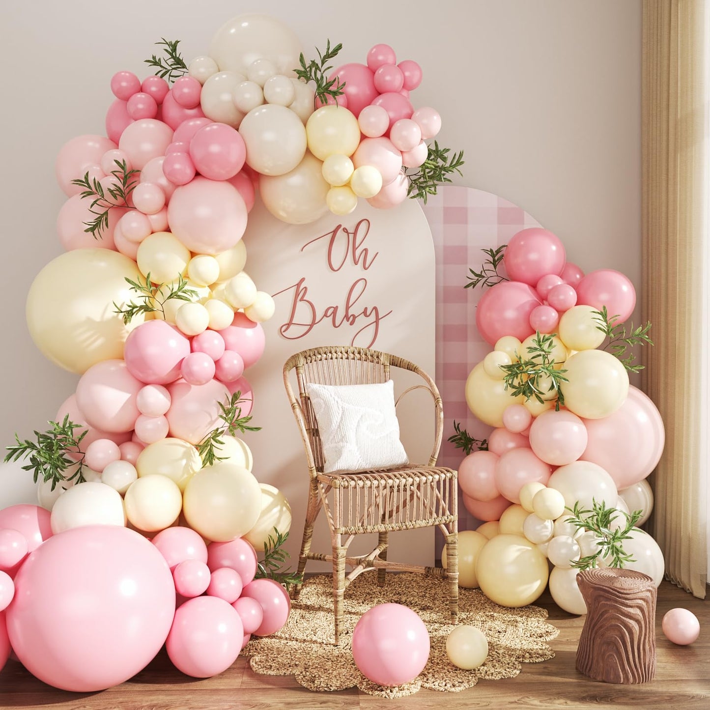 CROSSFINGERS Pink & Yellow Balloon Arch Kit – Pastel Balloons for Birthday, Baby Shower, Bridal Shower, Wedding