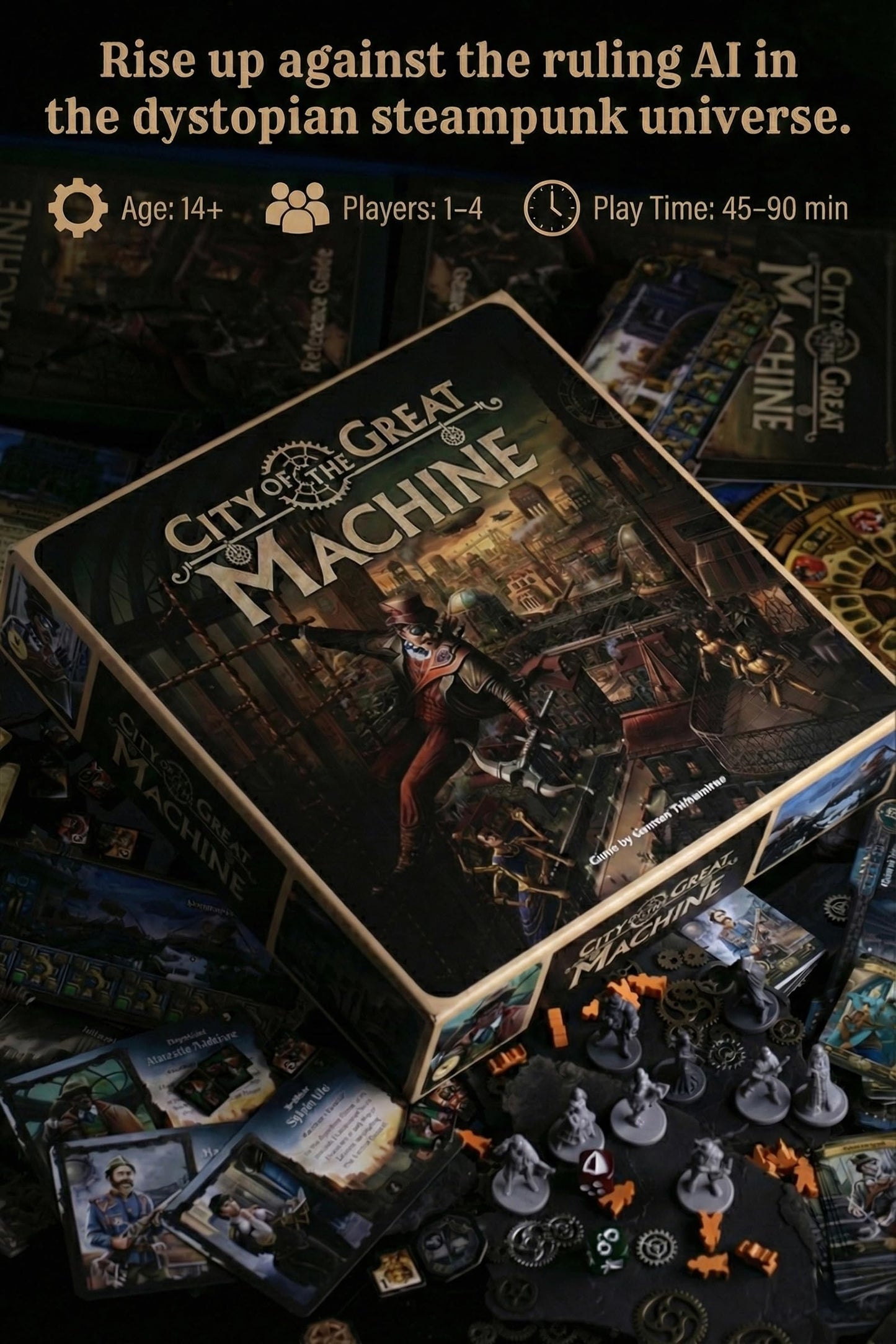 CrowD Games City of The Great Machine Board Game | 1-4 Players | Steampunk Strategy