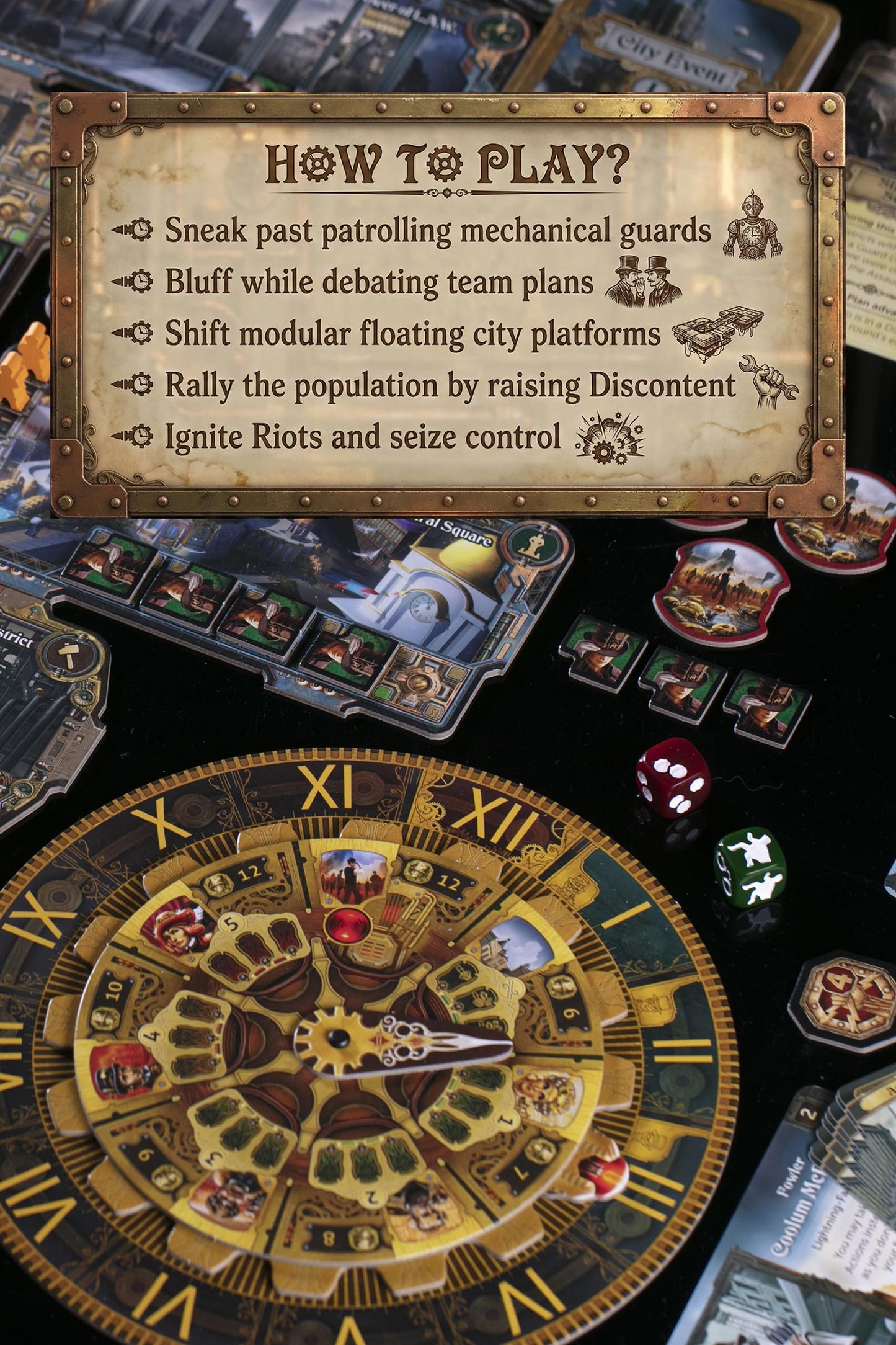 CrowD Games City of The Great Machine Board Game | 1-4 Players | Steampunk Strategy