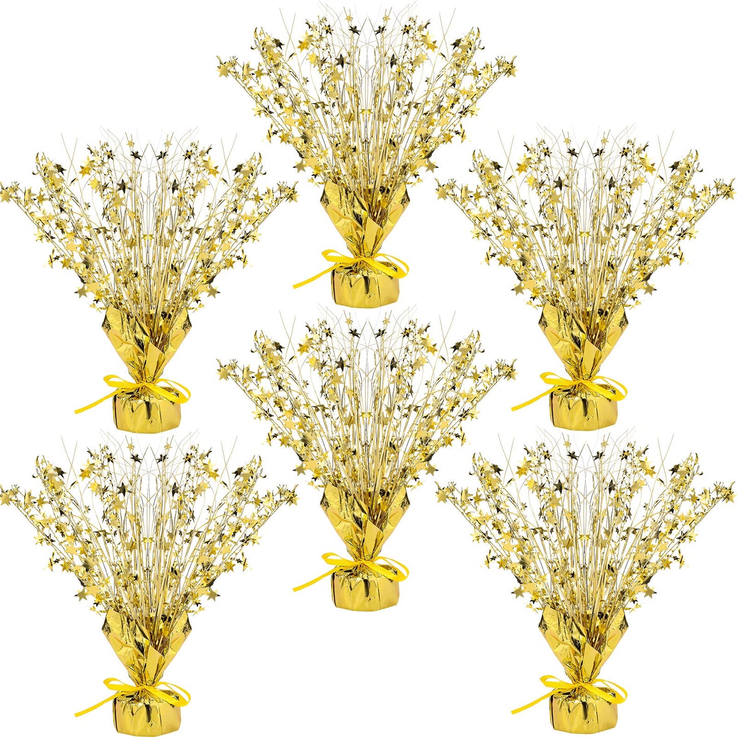 Crowye 6 Pcs Gold Foil Star Centerpieces | Metallic Table Decor for Parties & Holidays