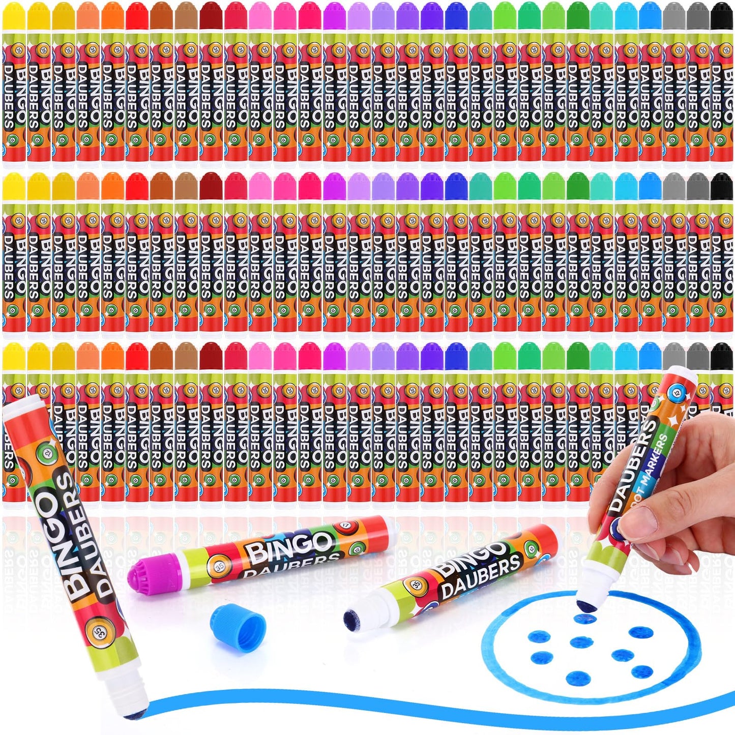 Crtiin 90 Pack Bingo Daubers - 30 Colors for Arts, Crafts, and Bingo Night