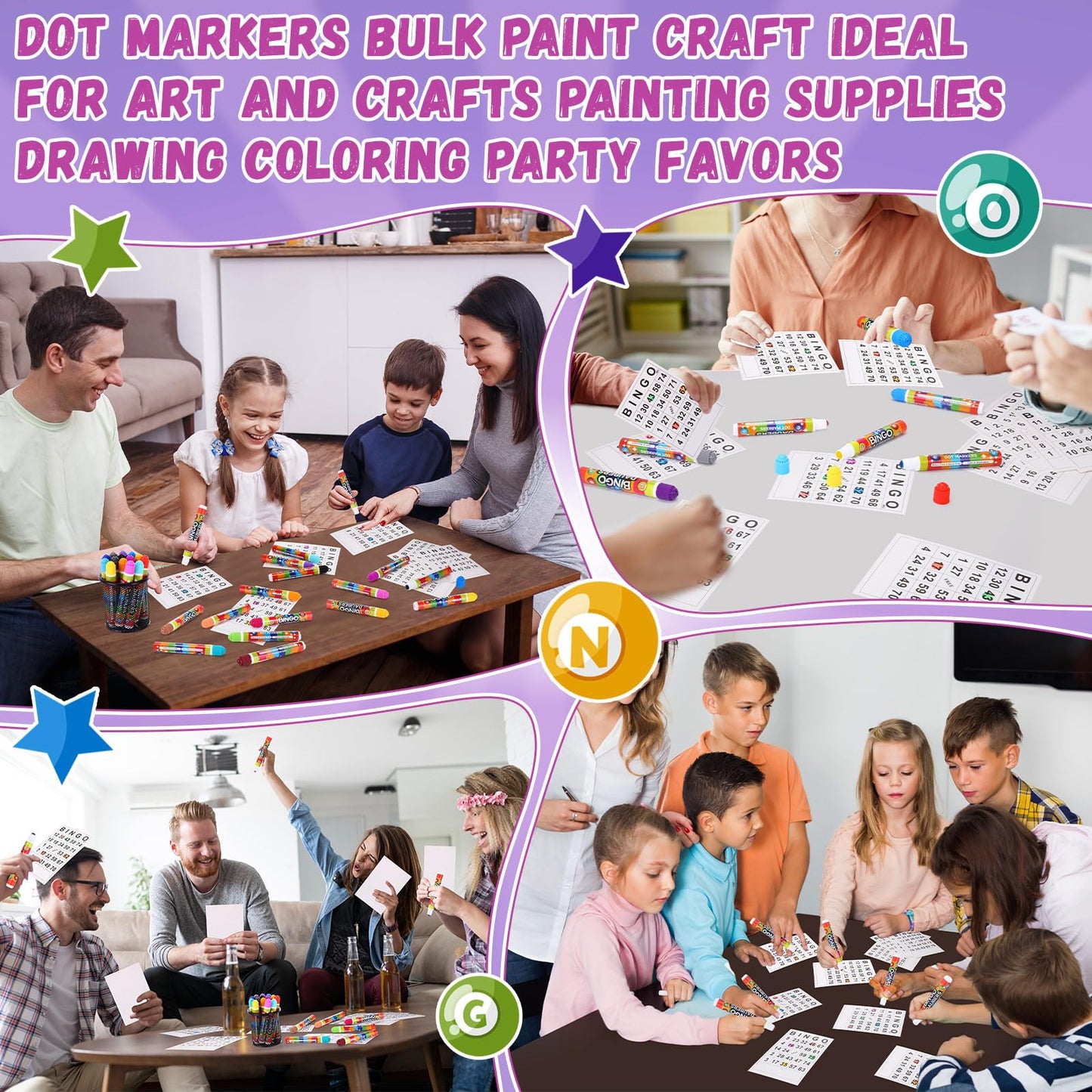 Crtiin 90 Pack Bingo Daubers - 30 Colors for Arts, Crafts, and Bingo Night