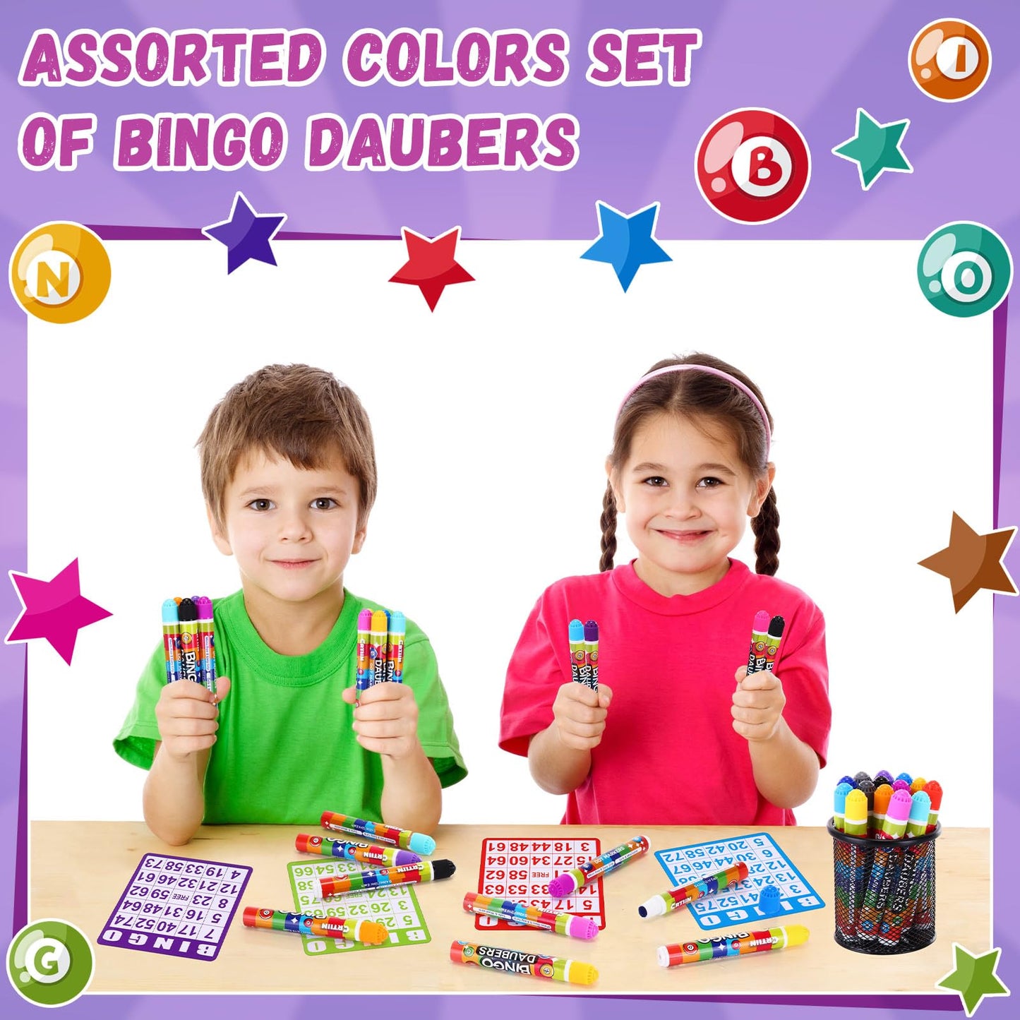 Crtiin 90 Pack Bingo Daubers - 30 Colors for Arts, Crafts, and Bingo Night