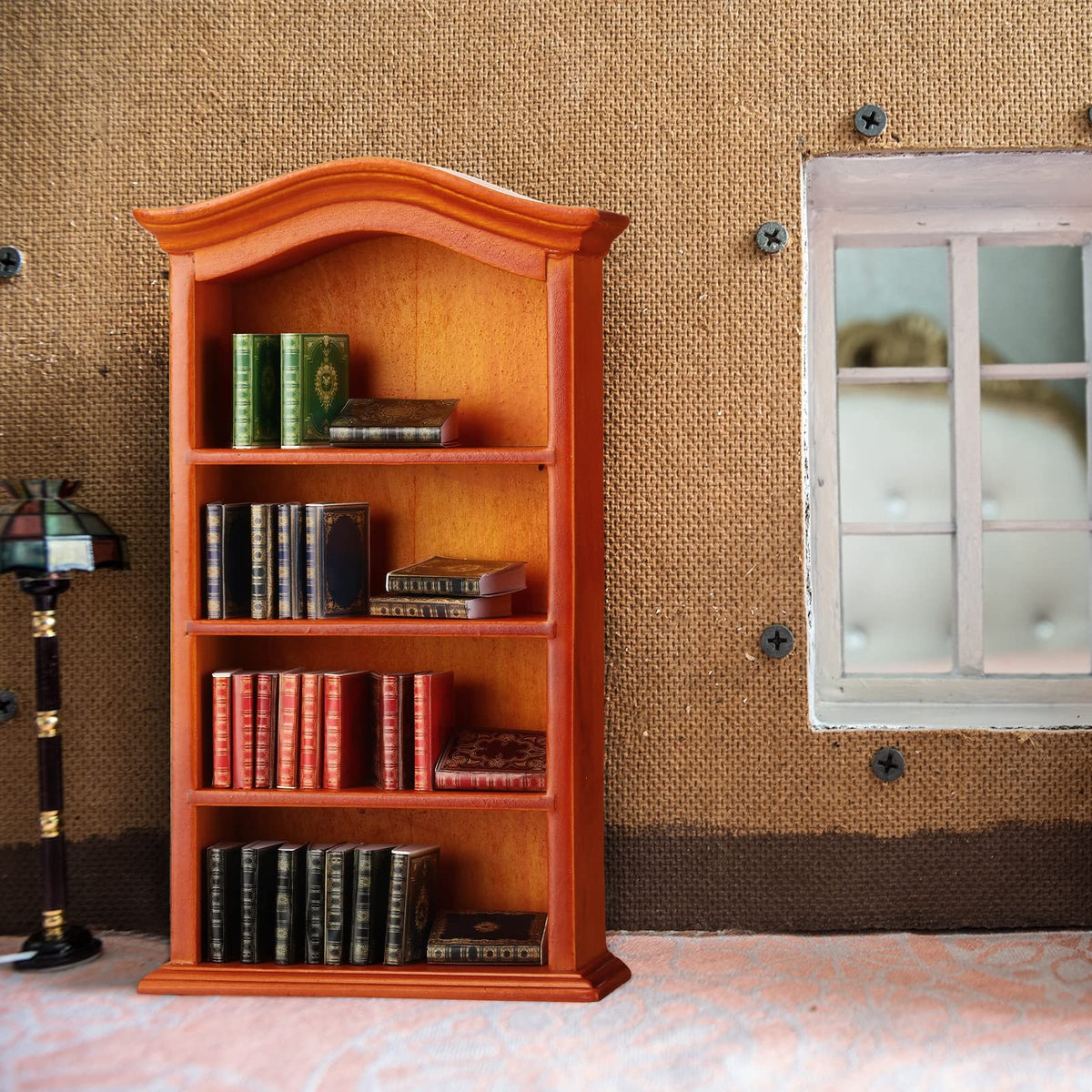Crtiin Miniatures Book & Bookshelf Set – 27 Pcs in 1:12 Scale Dollhouse