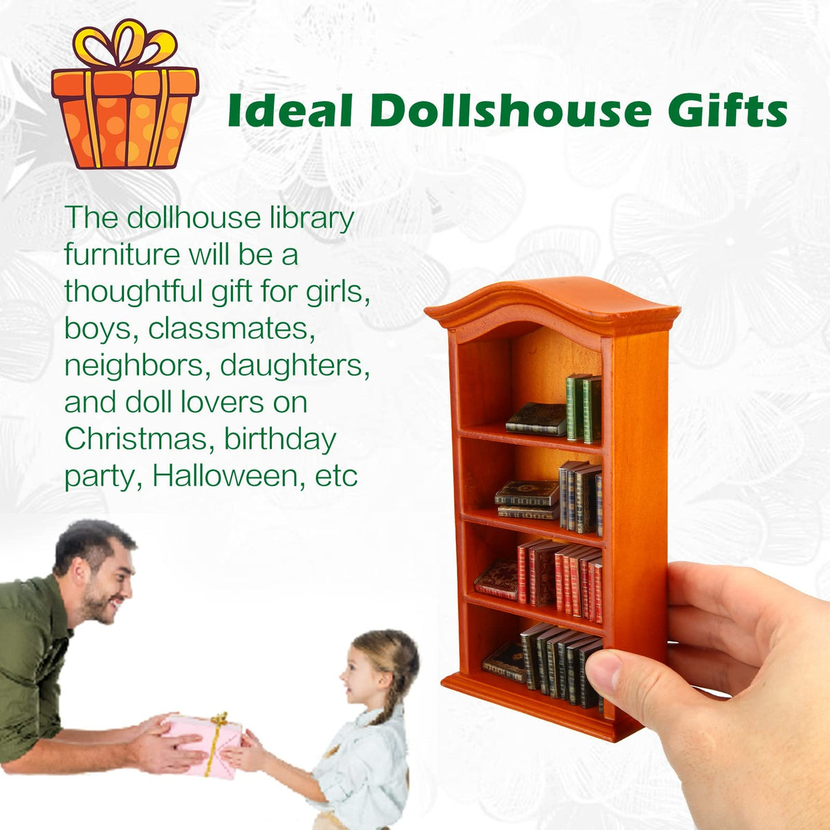 Crtiin Miniatures Book & Bookshelf Set – 27 Pcs in 1:12 Scale Dollhouse
