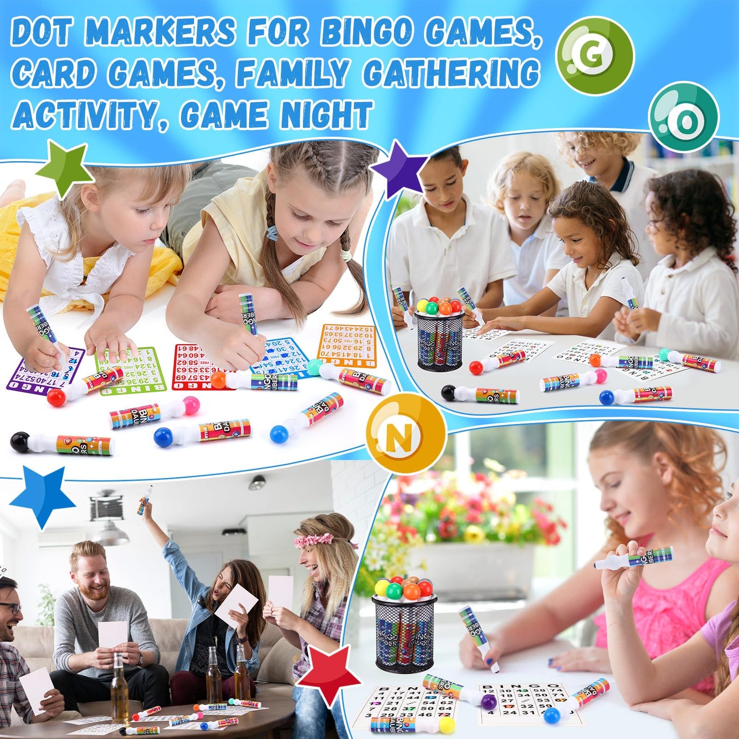 Crtiin 180 Pcs Bingo Daubers Bulk – 12 Colors, 0.5oz