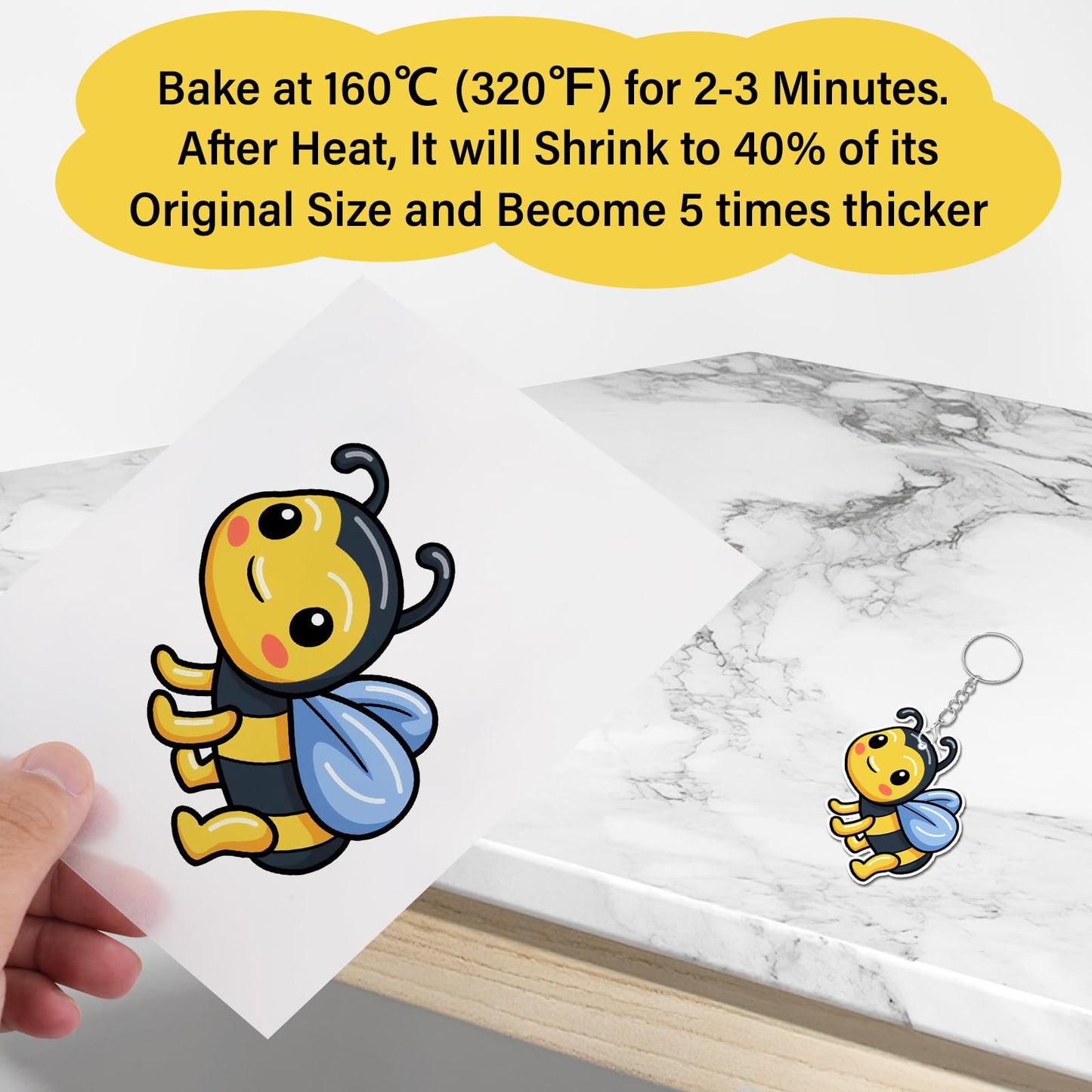 CRTWDMAN 161 Pcs Shrink Paper Keychain Kit – 30 Shrinky Sheets, Hole Punch, Clasps & Jump Rings